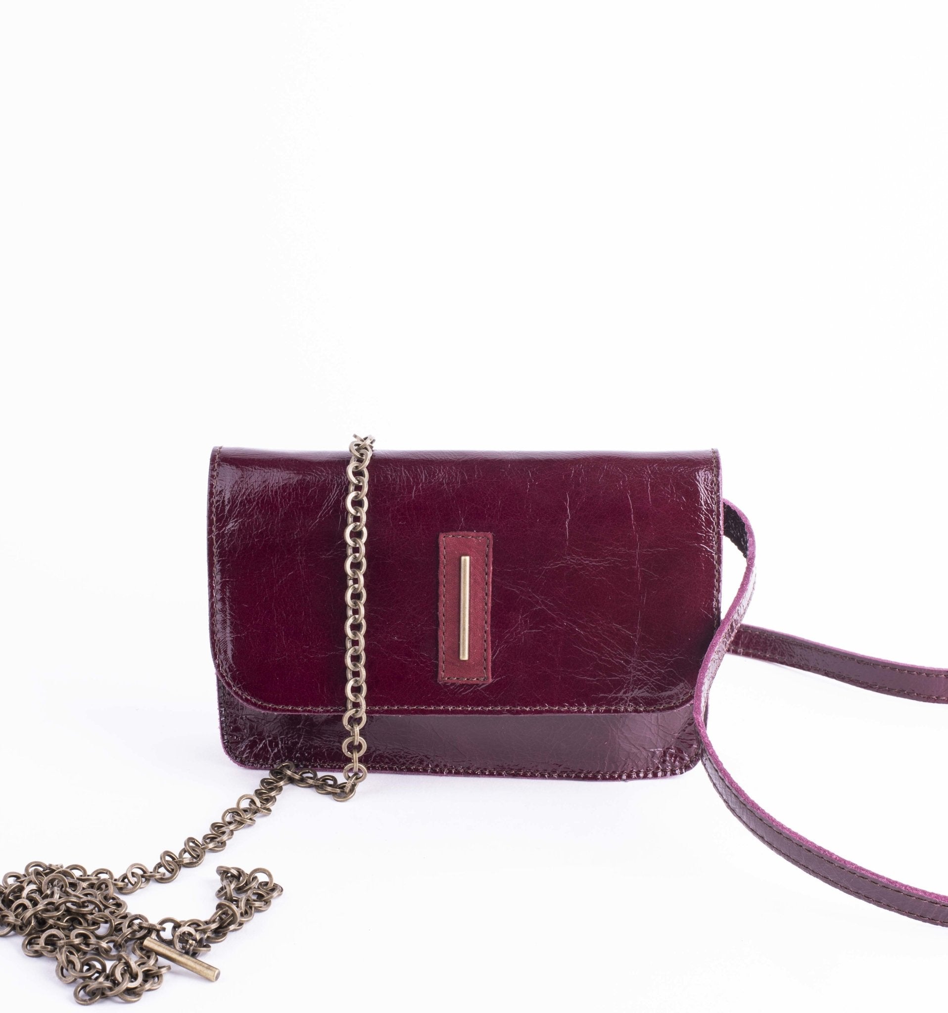 Funny vernice rubino - borsa marsupio in pelle - Marta Ray