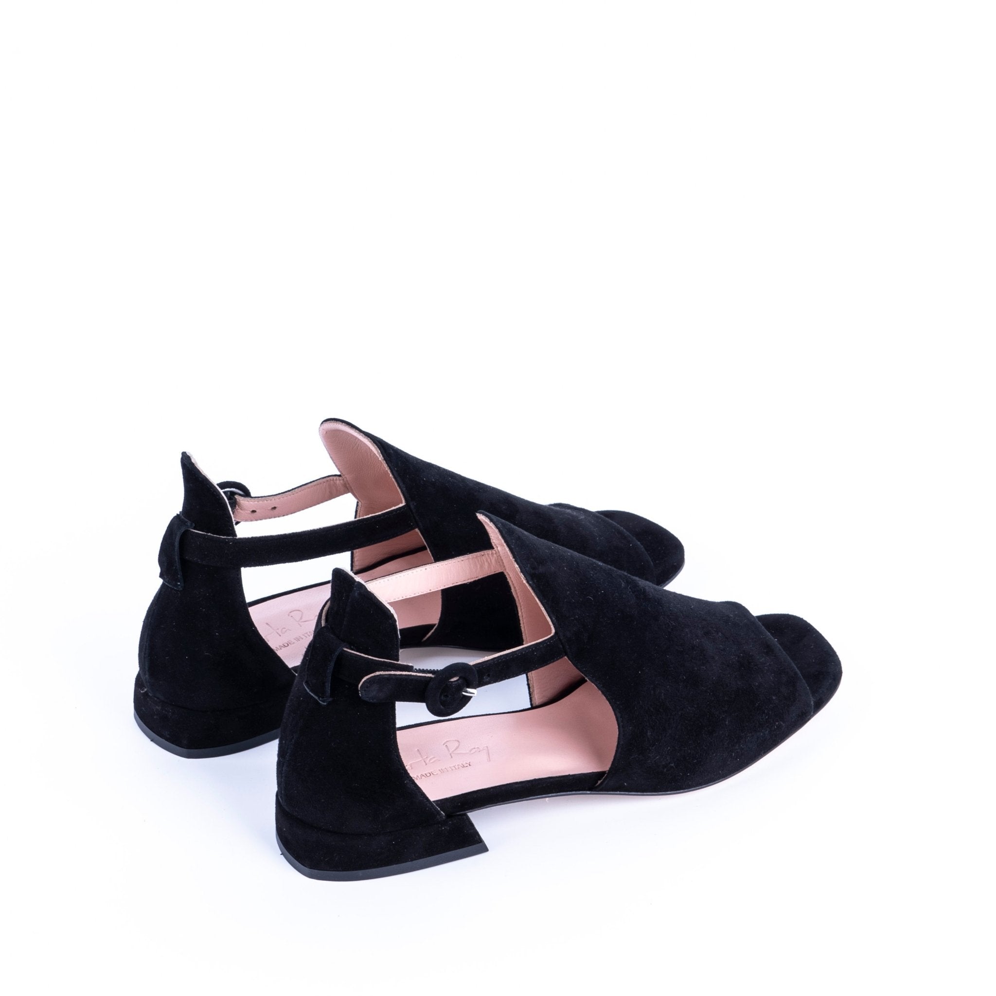 Gaho T2A camoscio nero - scarpa spuntata in pelle nera - Marta Ray