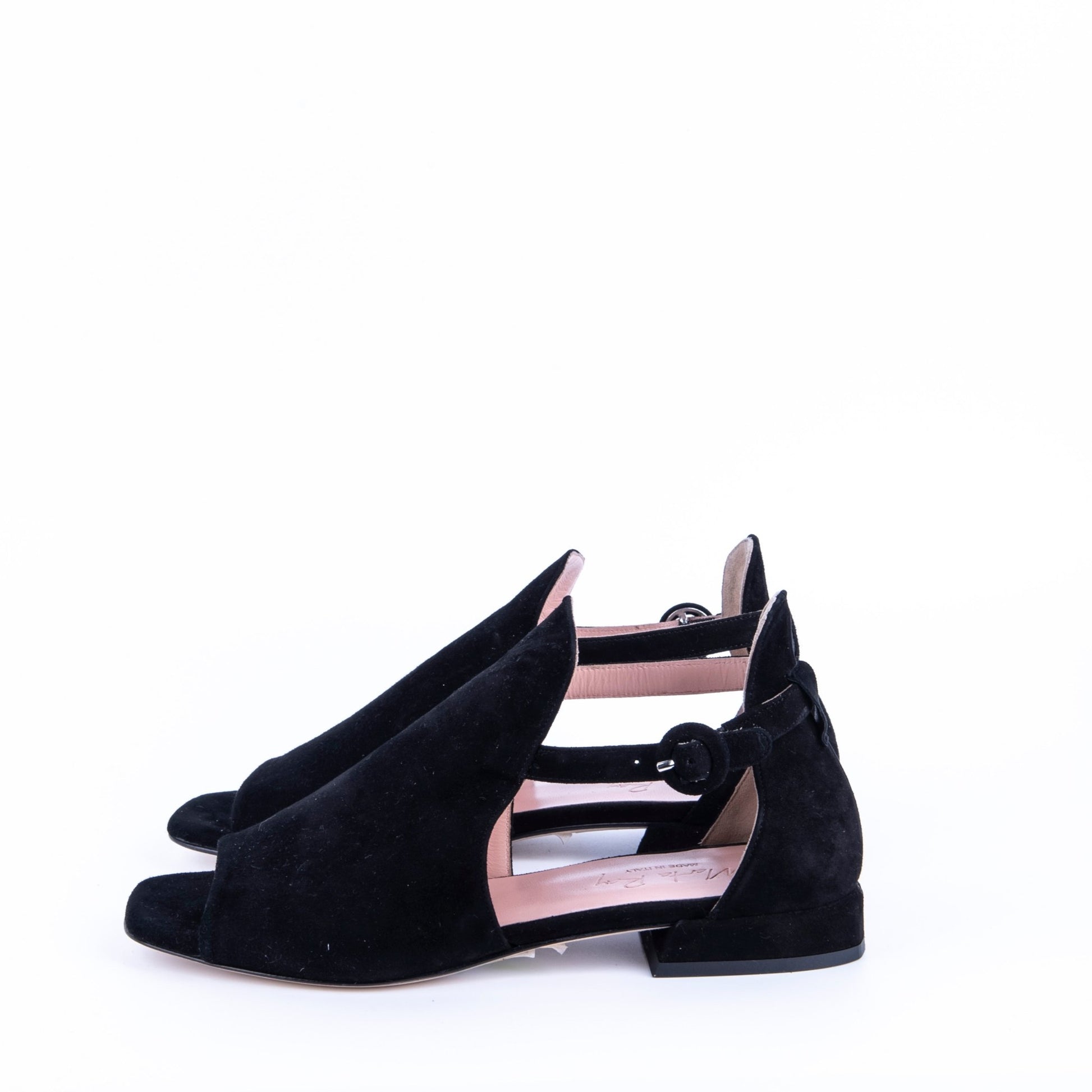 Gaho T2A camoscio nero - scarpa spuntata in pelle nera - Marta Ray