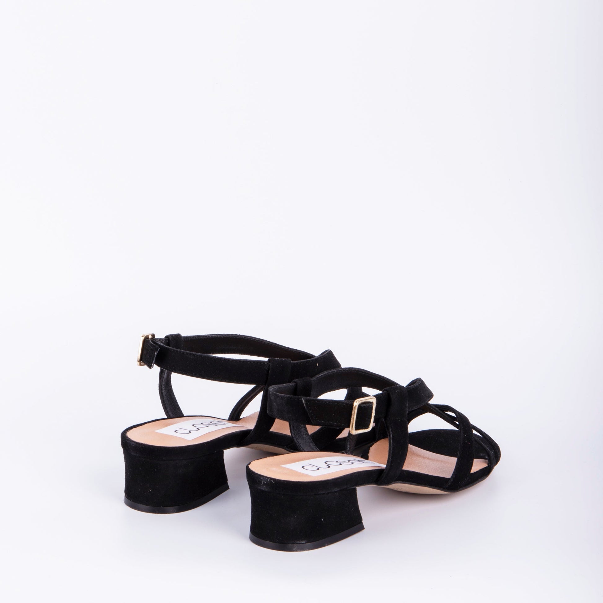 Giorgia camoscio nero - sandalo aperto in pelle nera - Marta Ray