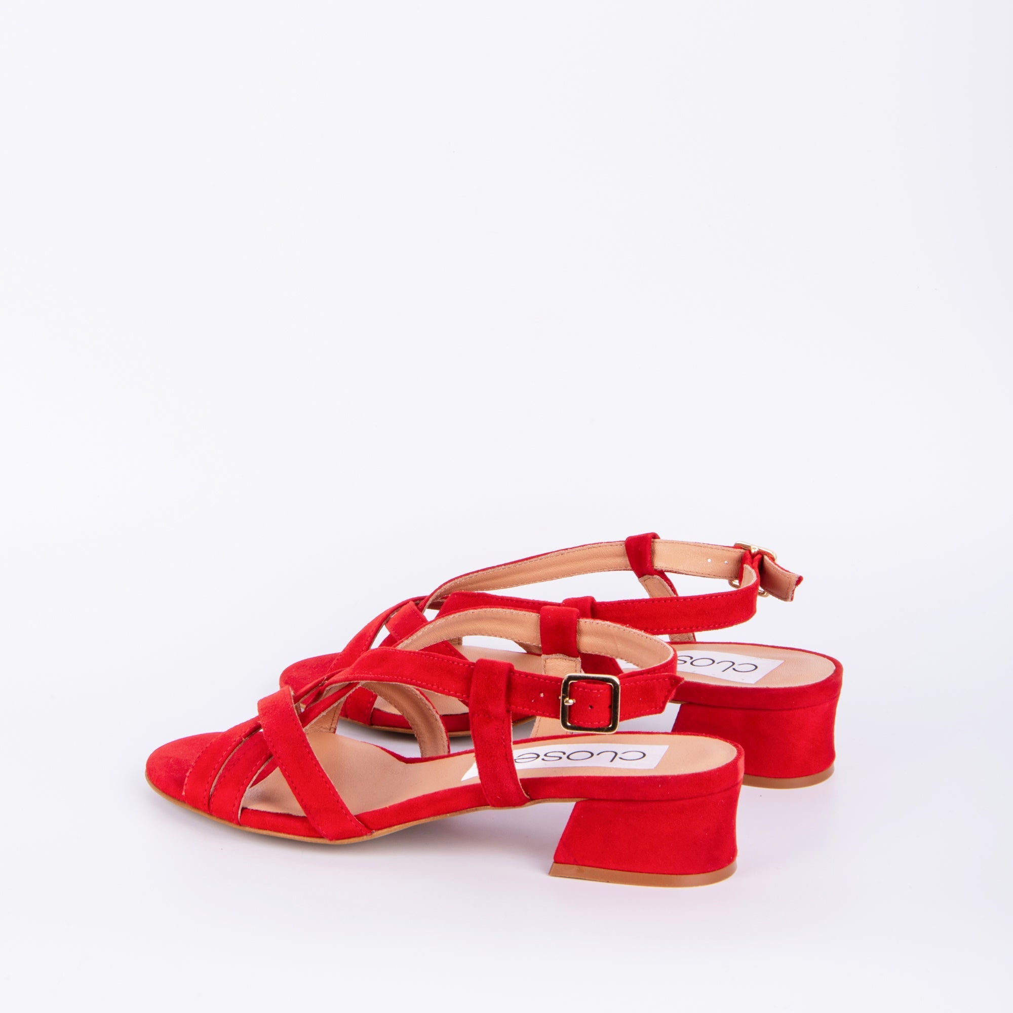 Giorgia camoscio rosso - sandalo aperto in pelle rossa - Marta Ray