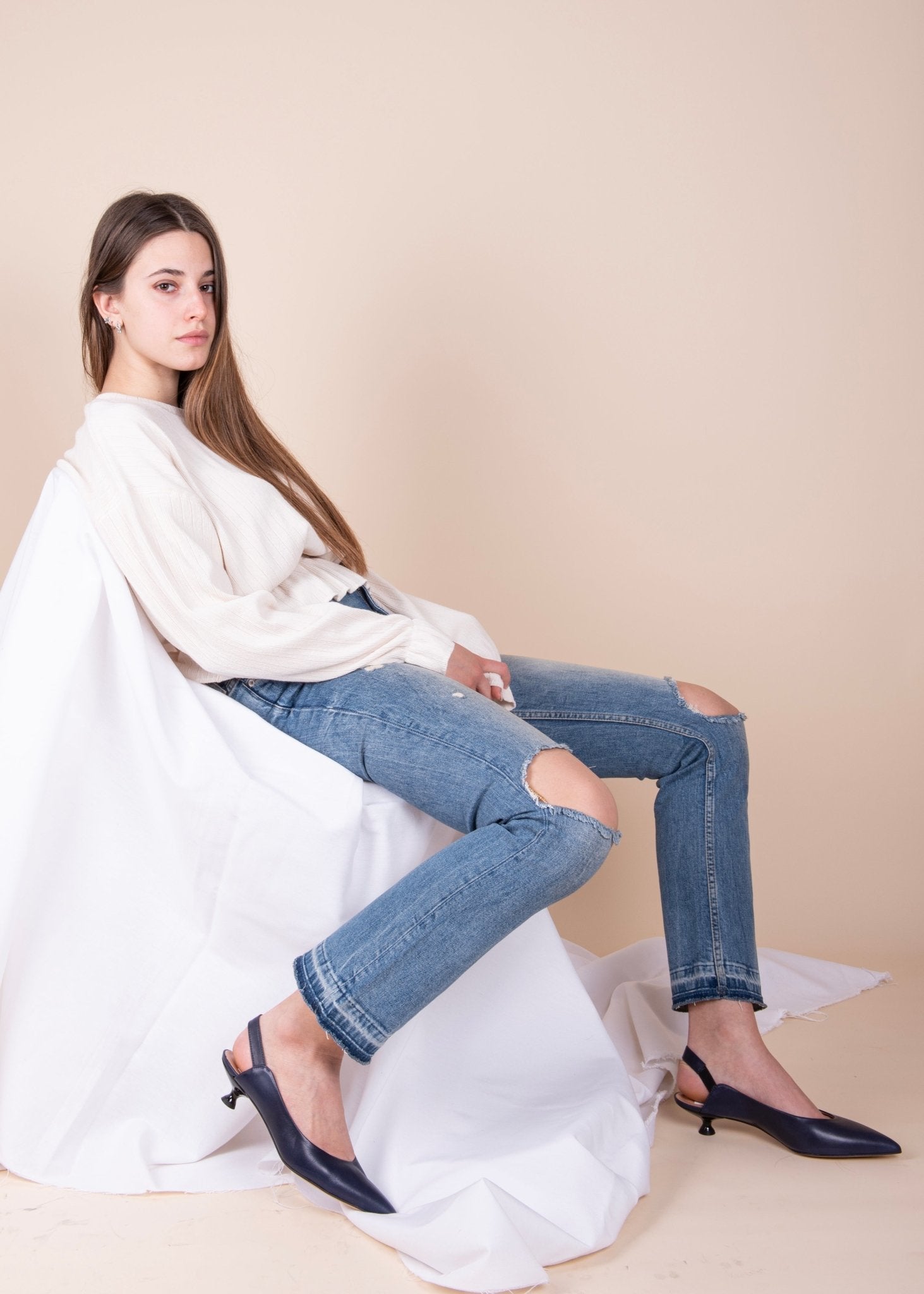 Giulia savage blu - décolleté a punta in pelle blu - Marta Ray