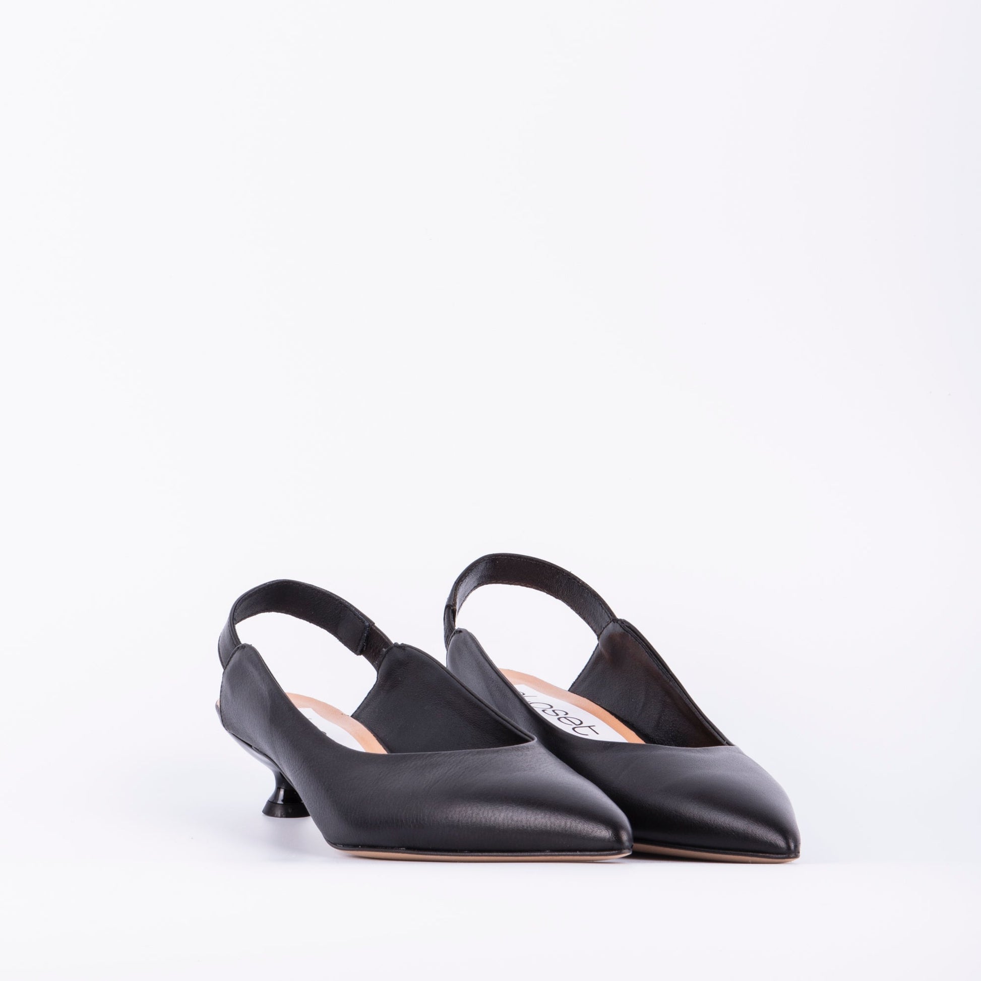 Giulia savage nero - décolleté a punta in pelle nera - Marta Ray