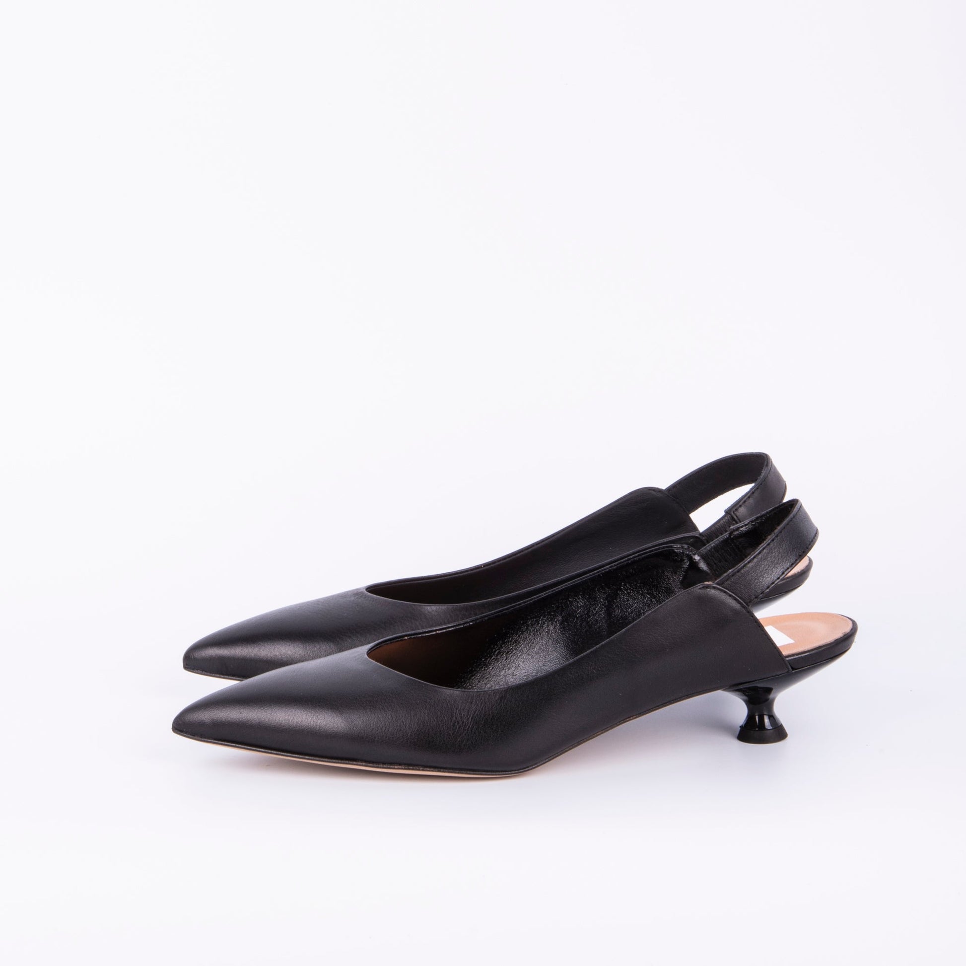 Giulia savage nero - décolleté a punta in pelle nera - Marta Ray