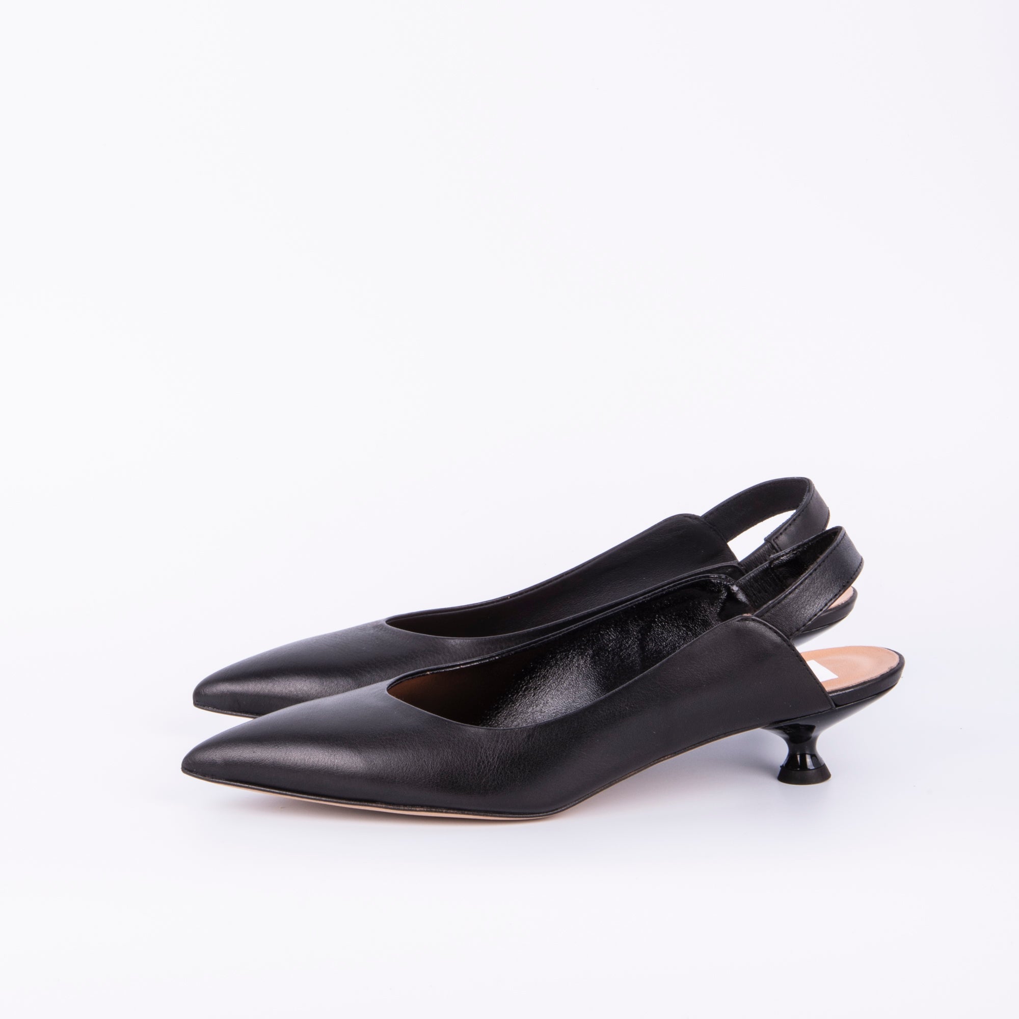 Giulia savage nero - décolleté a punta in pelle nera - Marta Ray