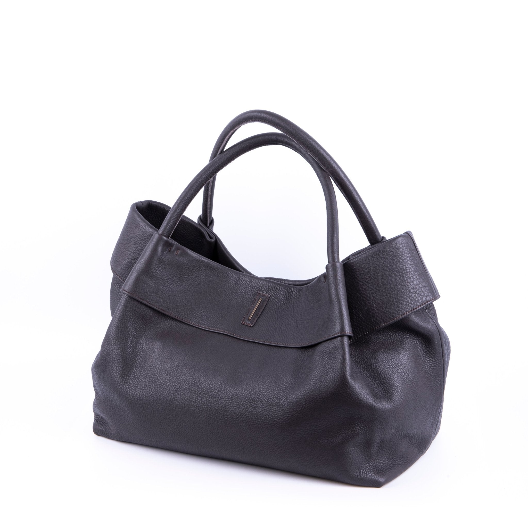 Grace bull testa di moro - borsa a spalla grande in pelle marrone - Marta Ray