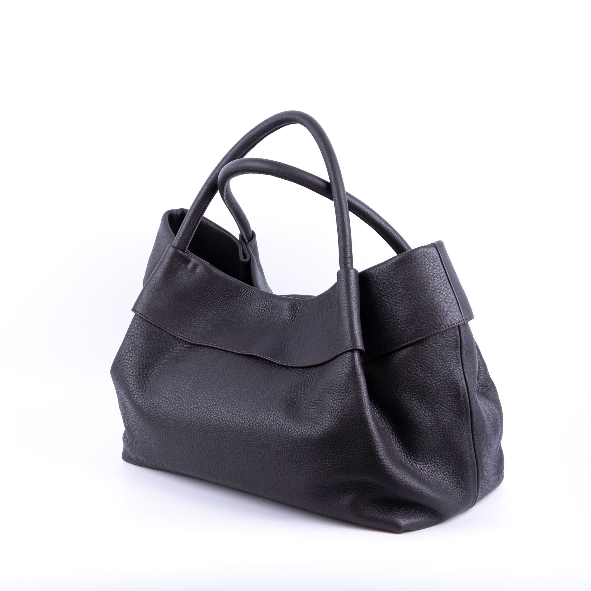 Grace bull testa di moro - borsa a spalla grande in pelle marrone - Marta Ray