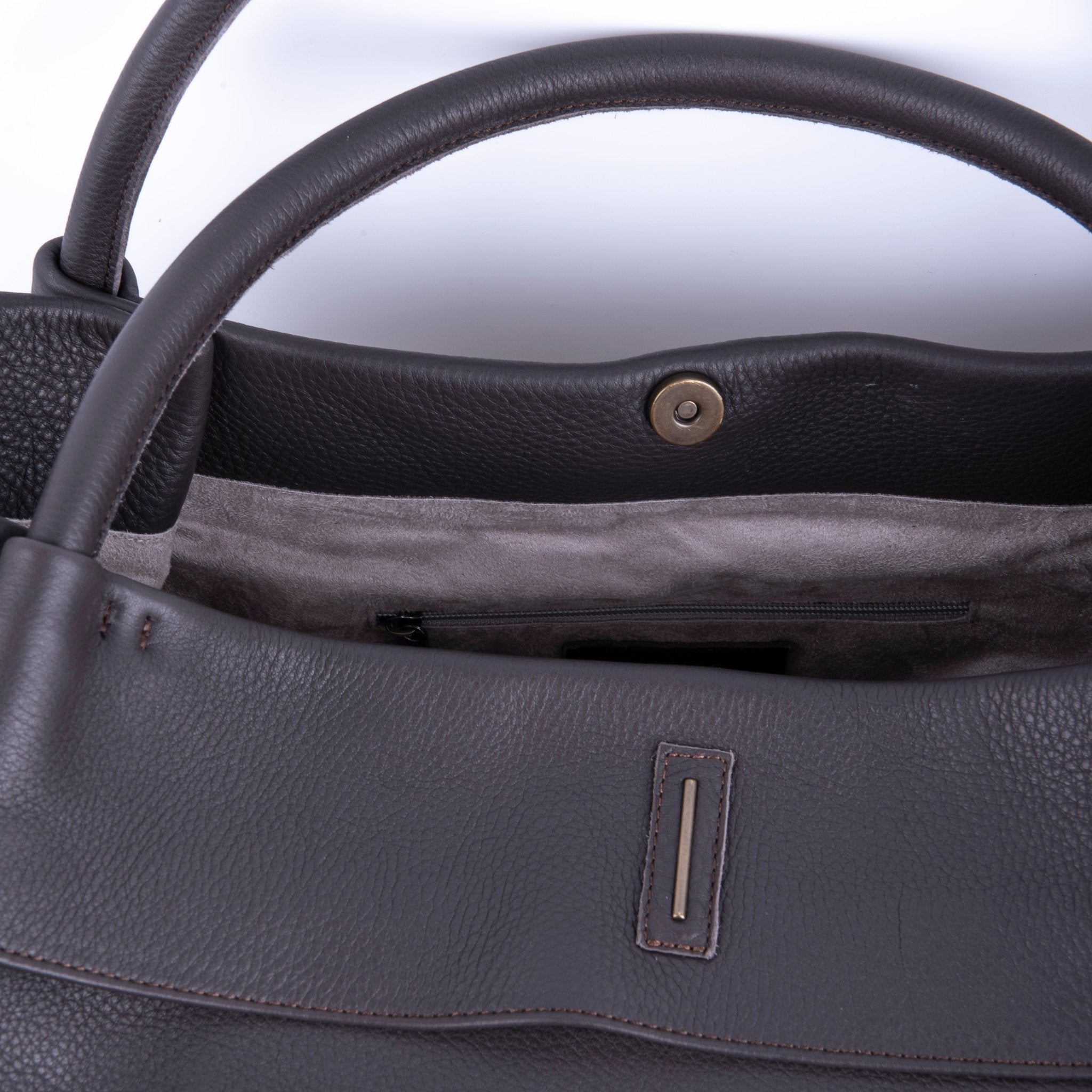 Grace bull testa di moro - borsa a spalla grande in pelle marrone - Marta Ray