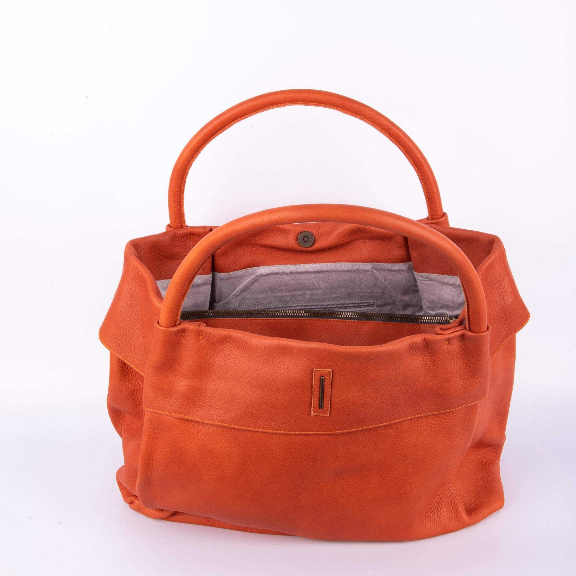 Grace martellata bull zucca - borsa a spalla in pelle arancione - Marta Ray