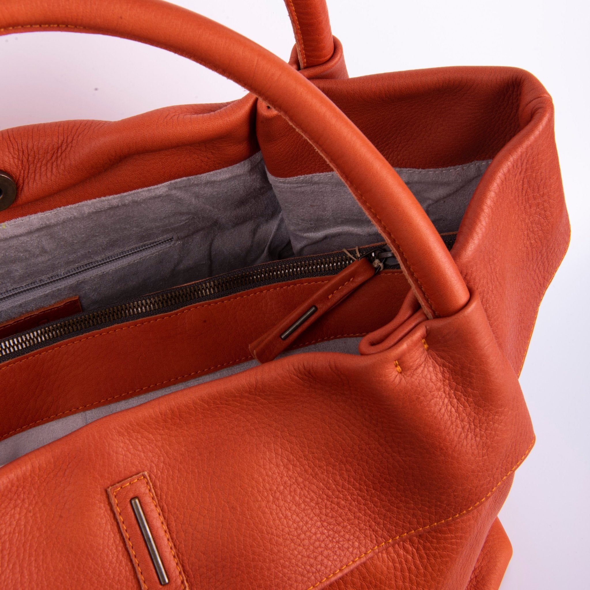 Grace martellata bull zucca - borsa a spalla in pelle arancione - Marta Ray