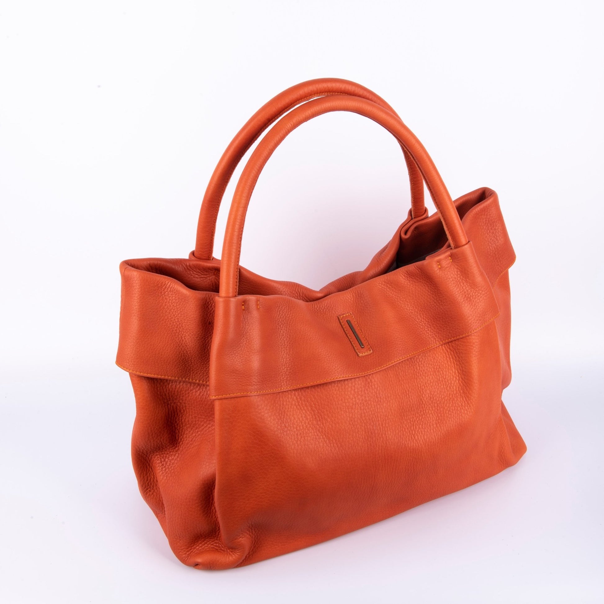 Grace martellata bull zucca - borsa a spalla in pelle arancione - Marta Ray