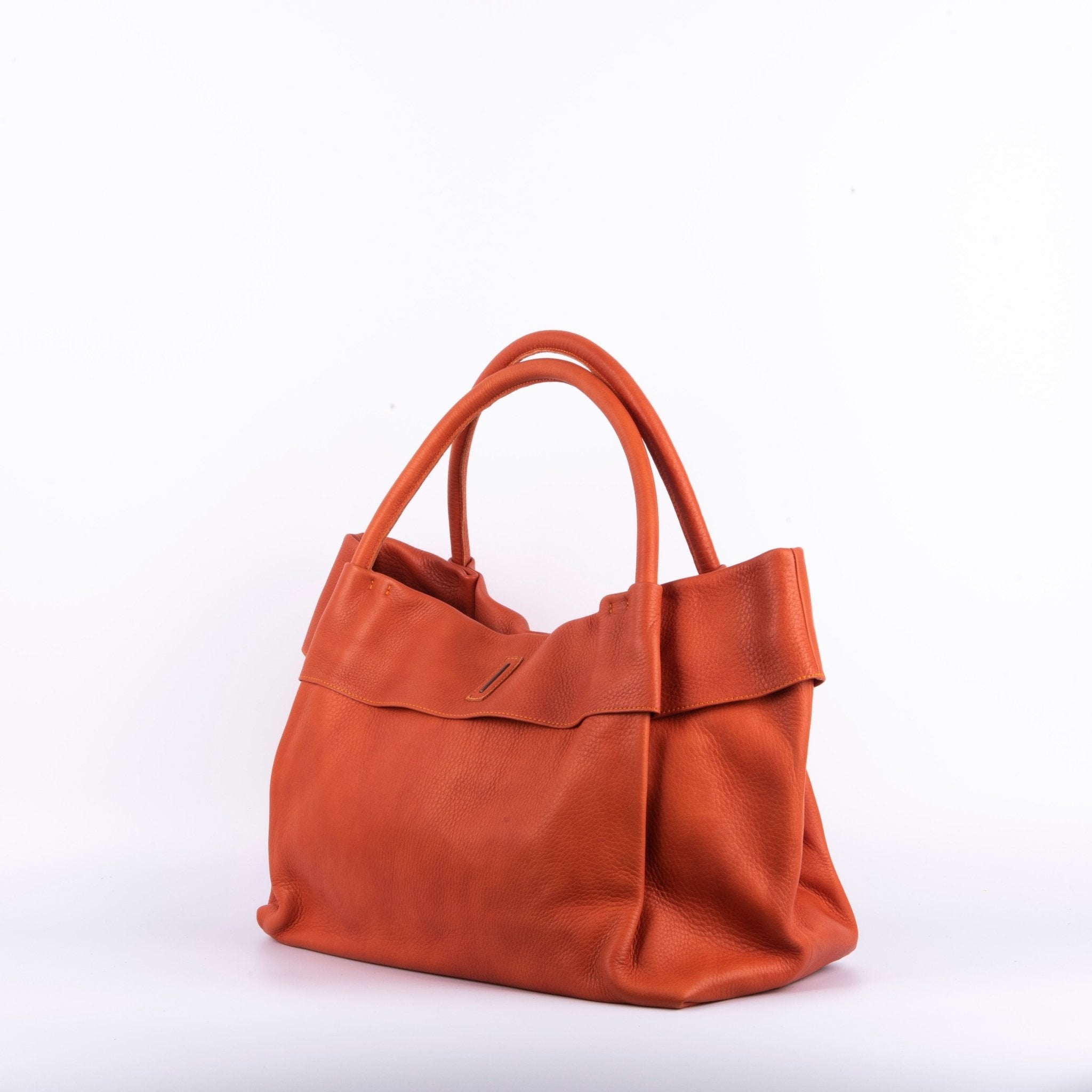 Grace martellata bull zucca - borsa a spalla in pelle arancione - Marta Ray