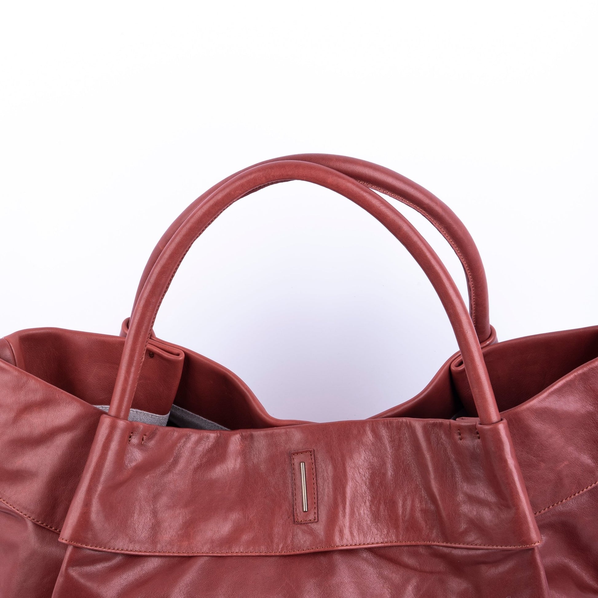 Grace mousse cuoio inglese - borsa a spalla grande in pelle marrone - Marta Ray