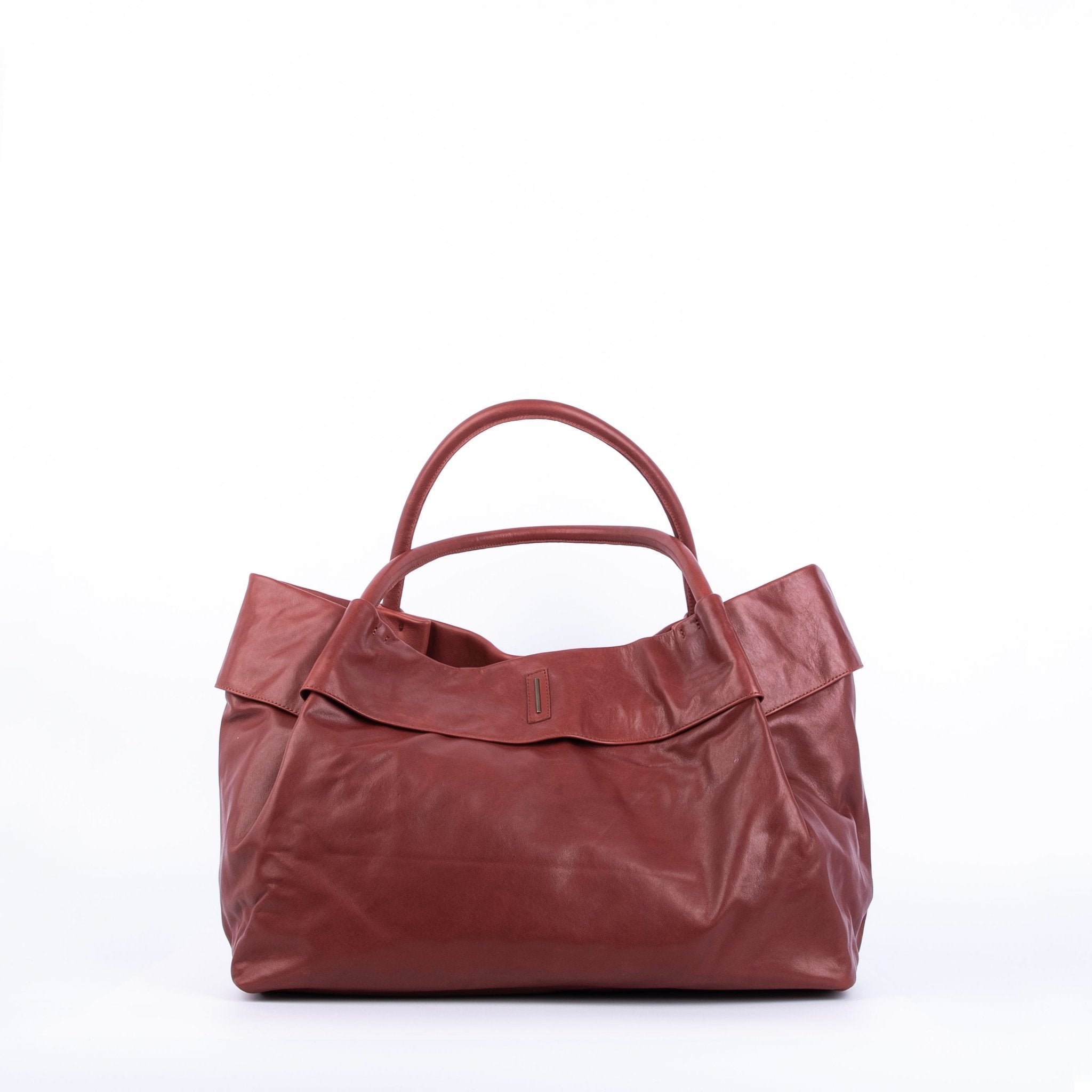 Grace mousse cuoio inglese - borsa a spalla grande in pelle marrone - Marta Ray