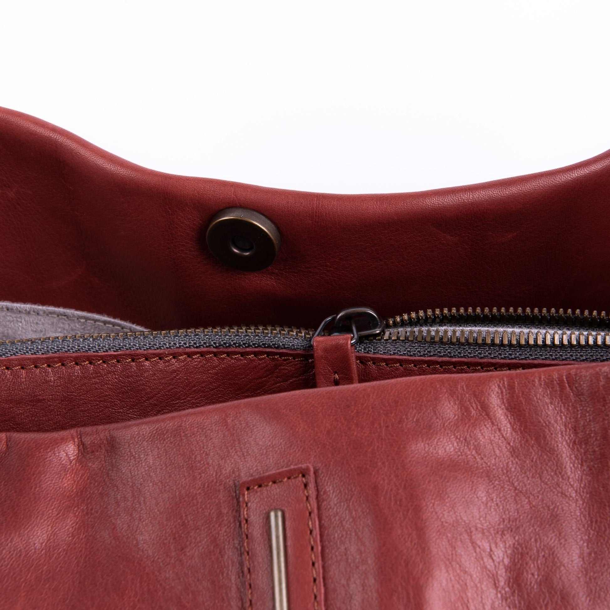 Grace mousse cuoio inglese - borsa a spalla grande in pelle marrone - Marta Ray