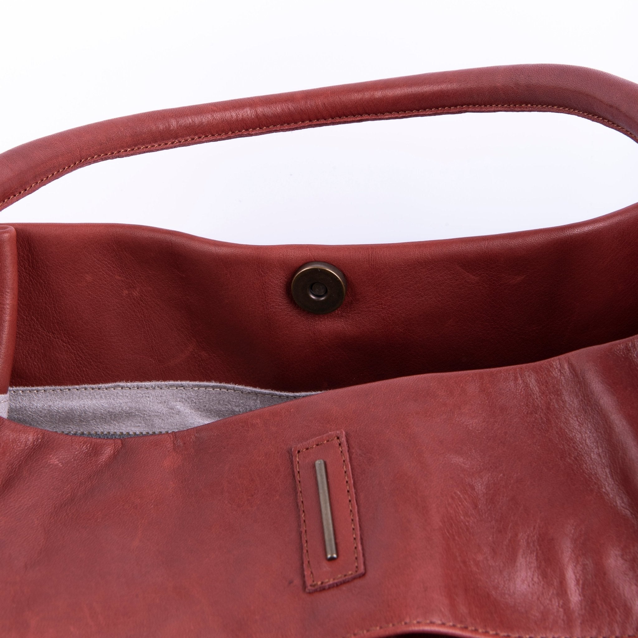 Grace mousse cuoio inglese - borsa a spalla grande in pelle marrone - Marta Ray