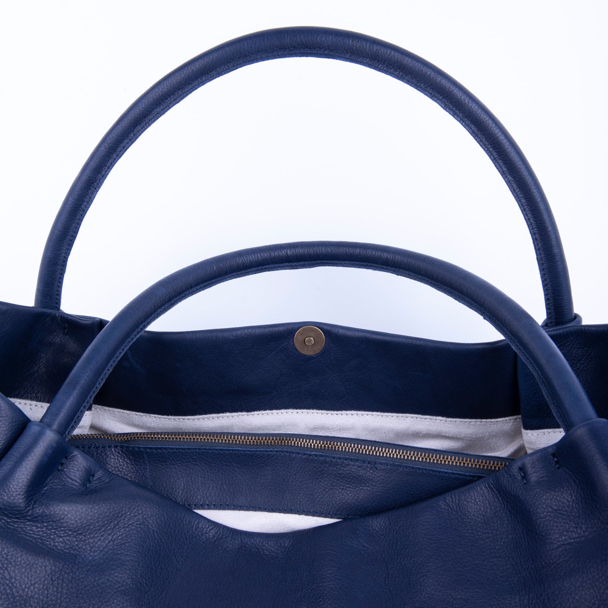 Grace mousse navy - borsa a spalla grande in pelle blu - Marta Ray