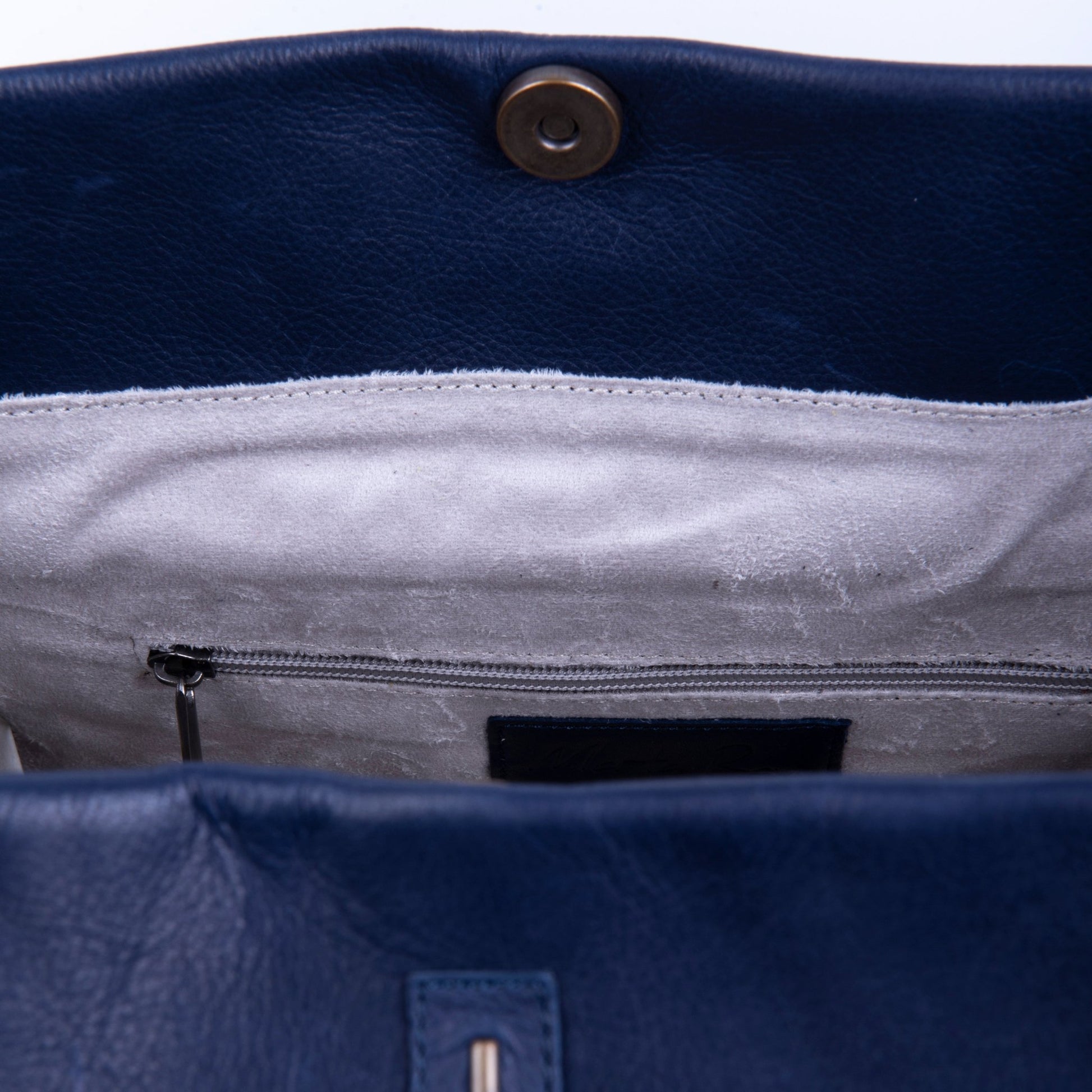 Grace mousse navy - borsa a spalla grande in pelle blu - Marta Ray