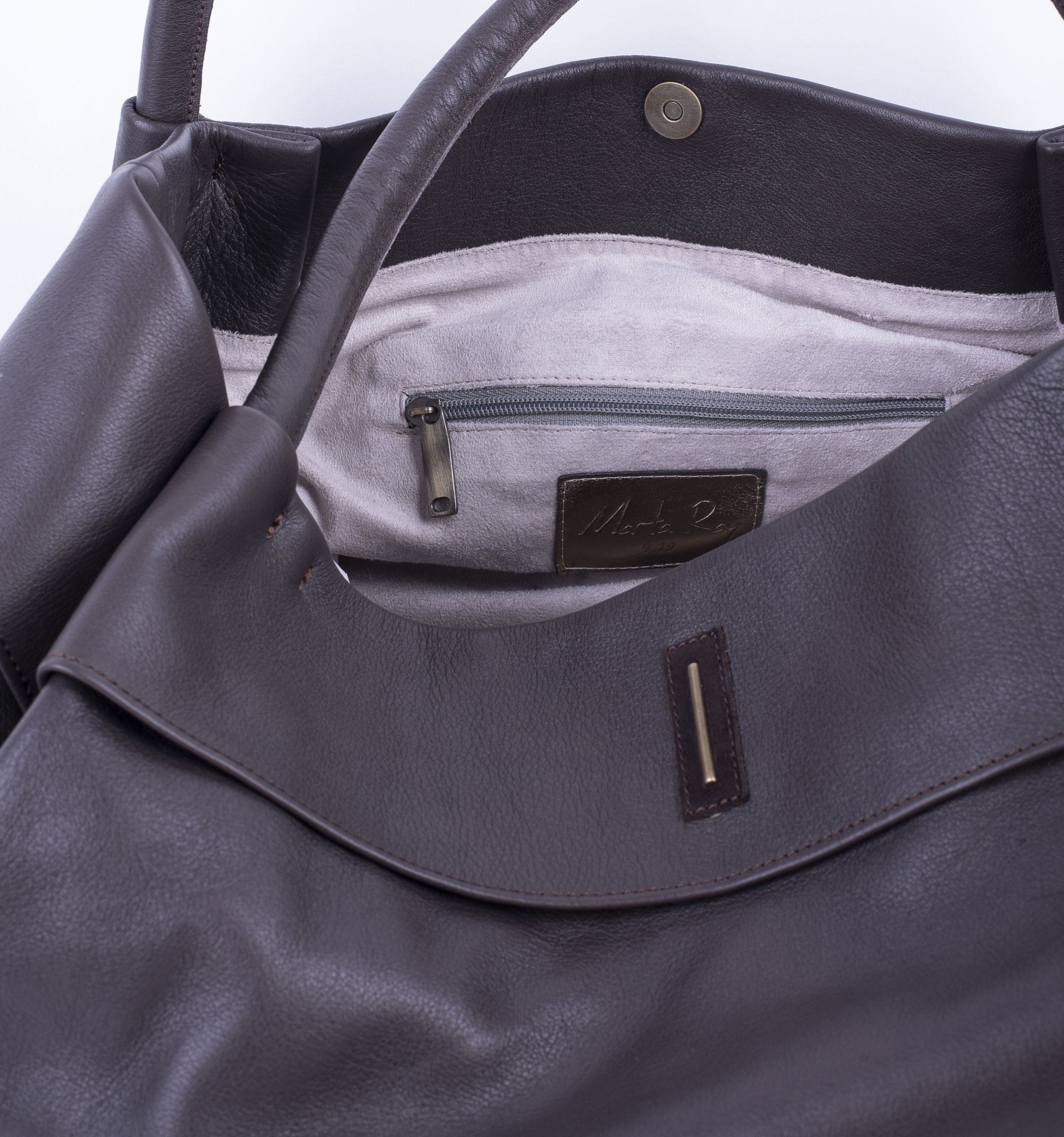 Grace mousse nera - borsa a spalla grande in pelle nera - Marta Ray