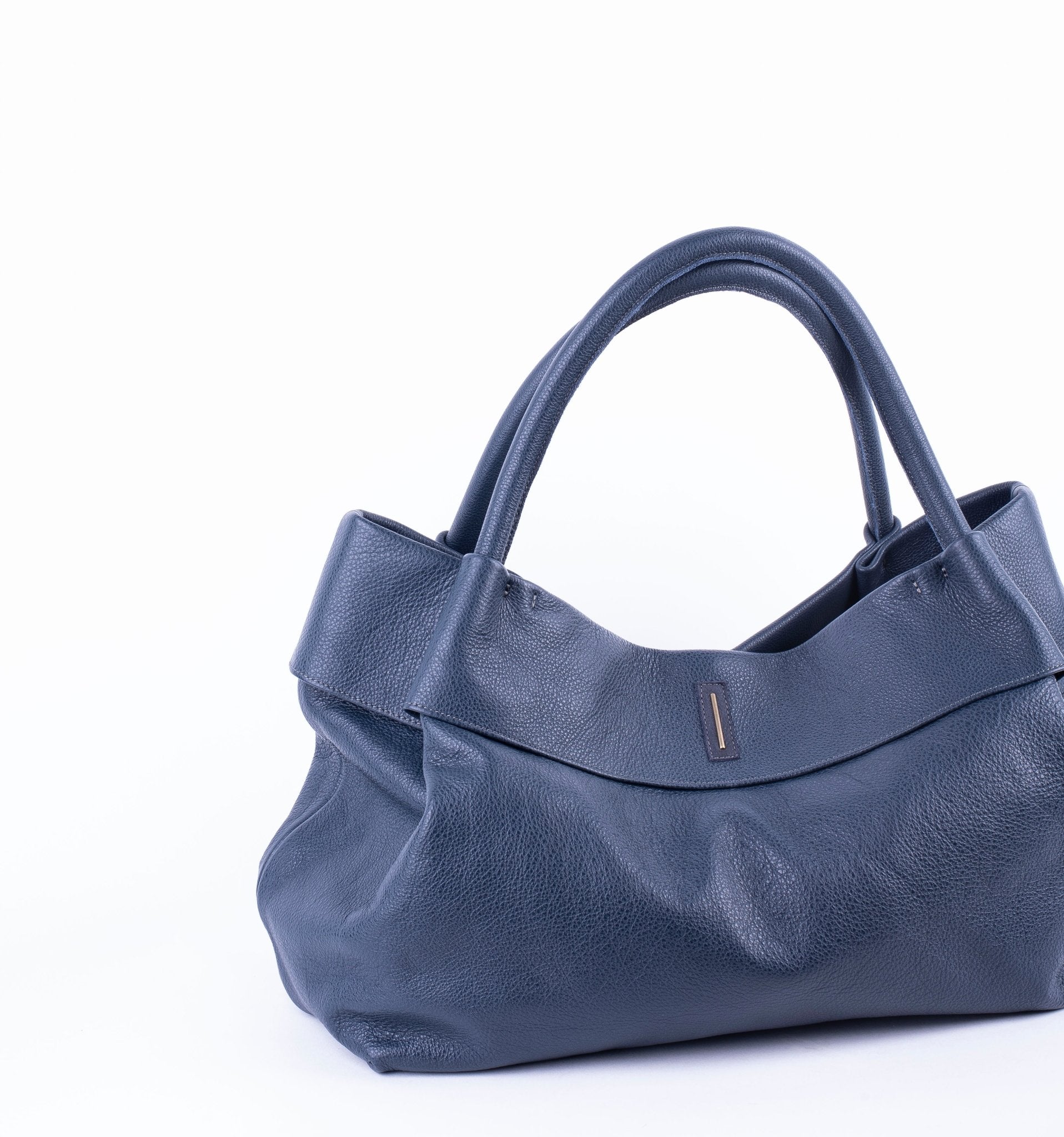 Grace new york flag - borsa a spalla grande in pelle blu - Marta Ray