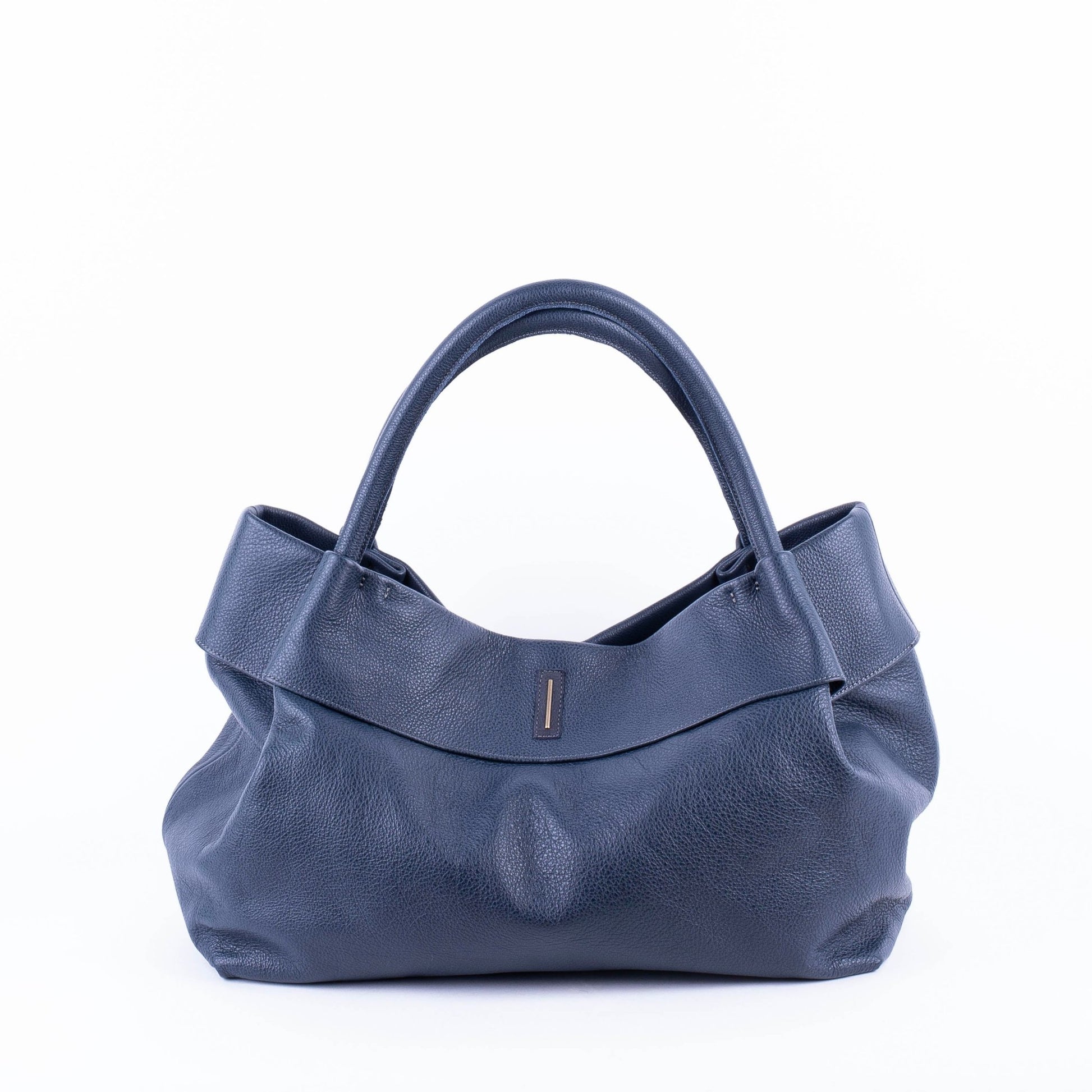 Grace new york flag - borsa a spalla grande in pelle blu - Marta Ray