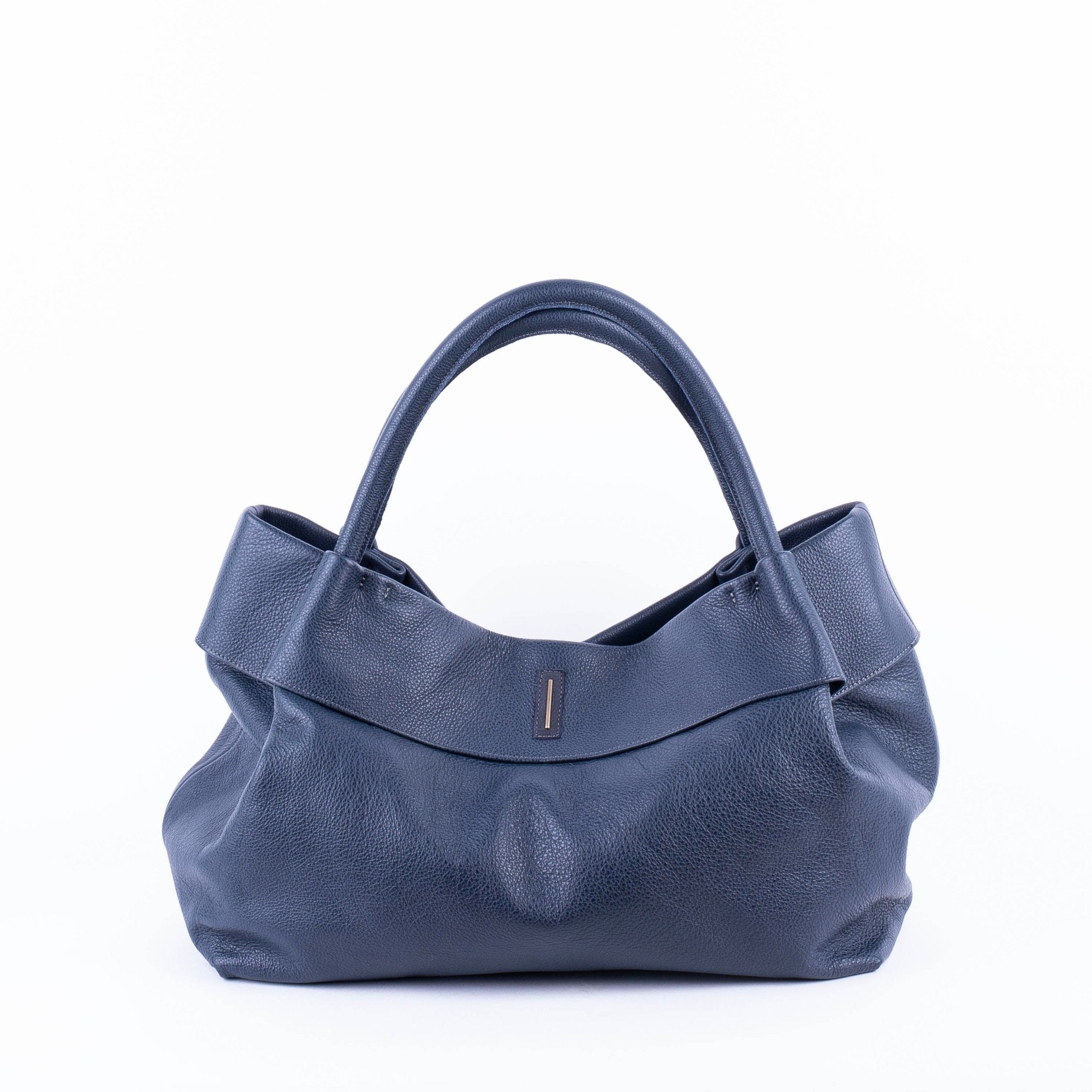 Grace new york flag - borsa a spalla grande in pelle blu - Marta Ray