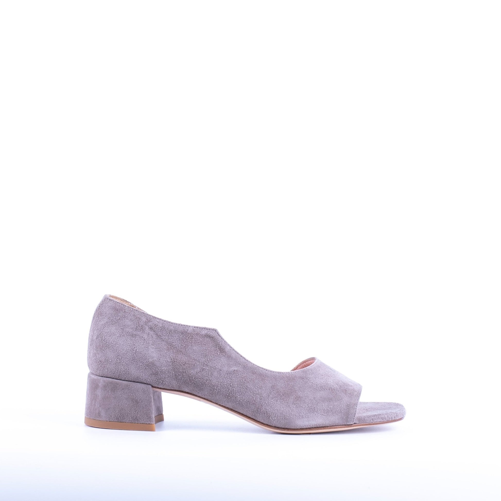 Haru T3A camoscio nebbia - scarpa con tacco in pelle grigia - Marta Ray