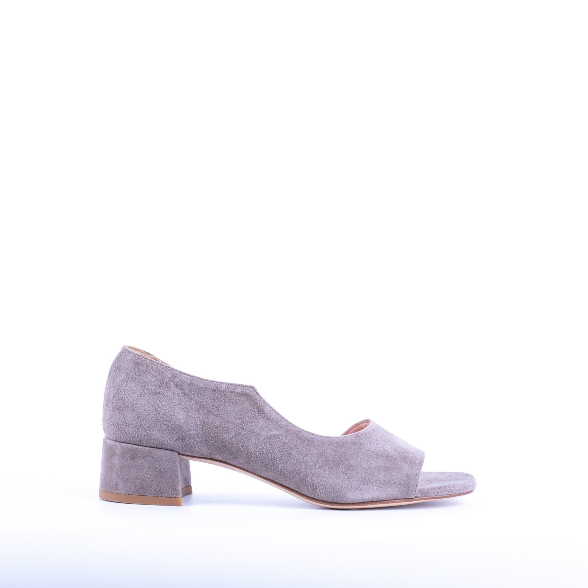 Haru T3A camoscio nebbia - scarpa con tacco in pelle grigia - Marta Ray