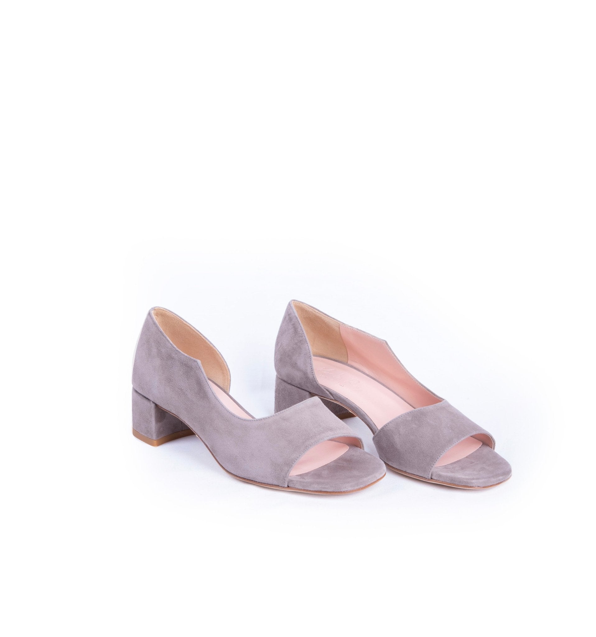 Haru T3A camoscio nebbia - scarpa con tacco in pelle grigia - Marta Ray