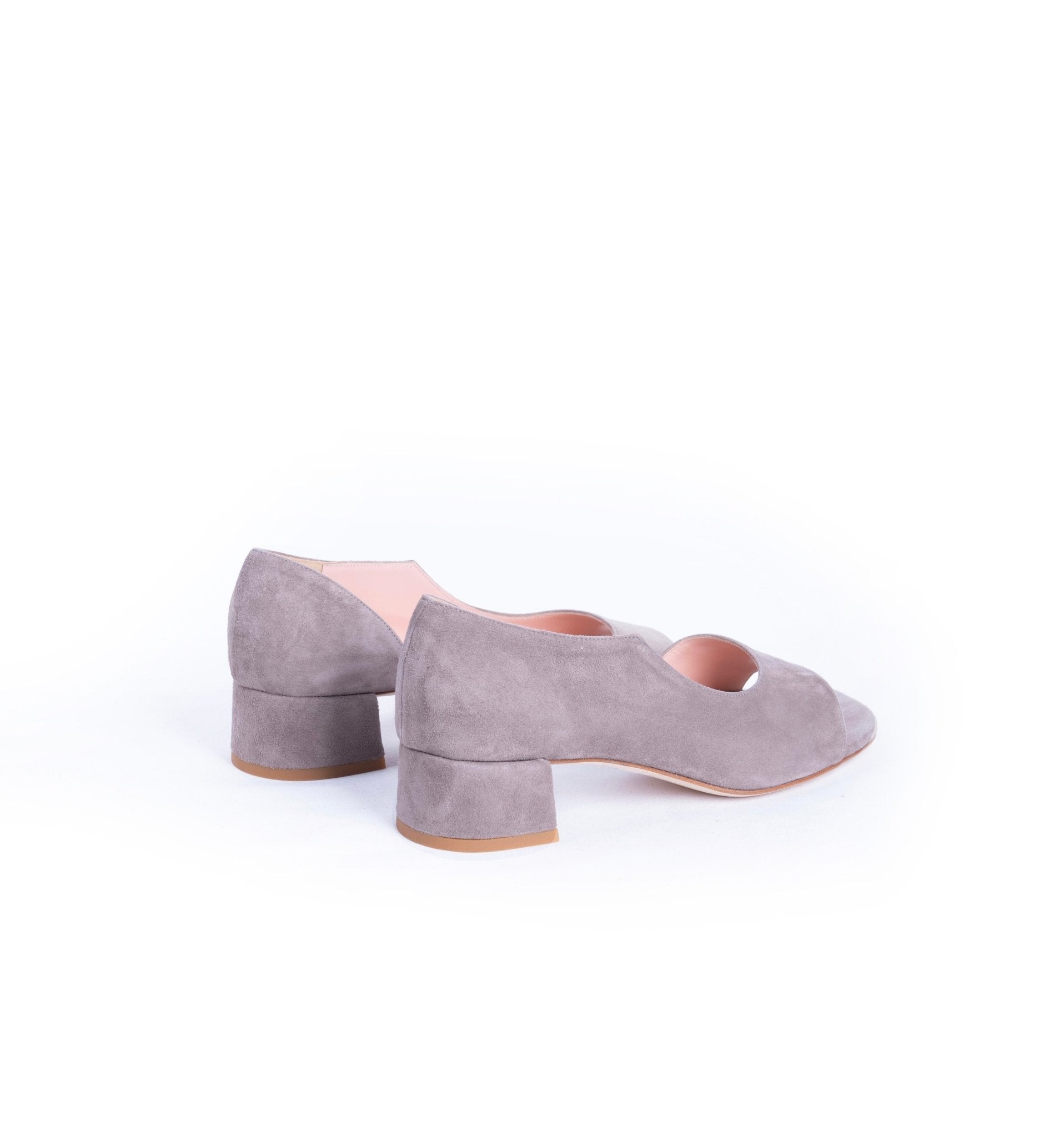 Haru T3A camoscio nebbia - scarpa con tacco in pelle grigia - Marta Ray