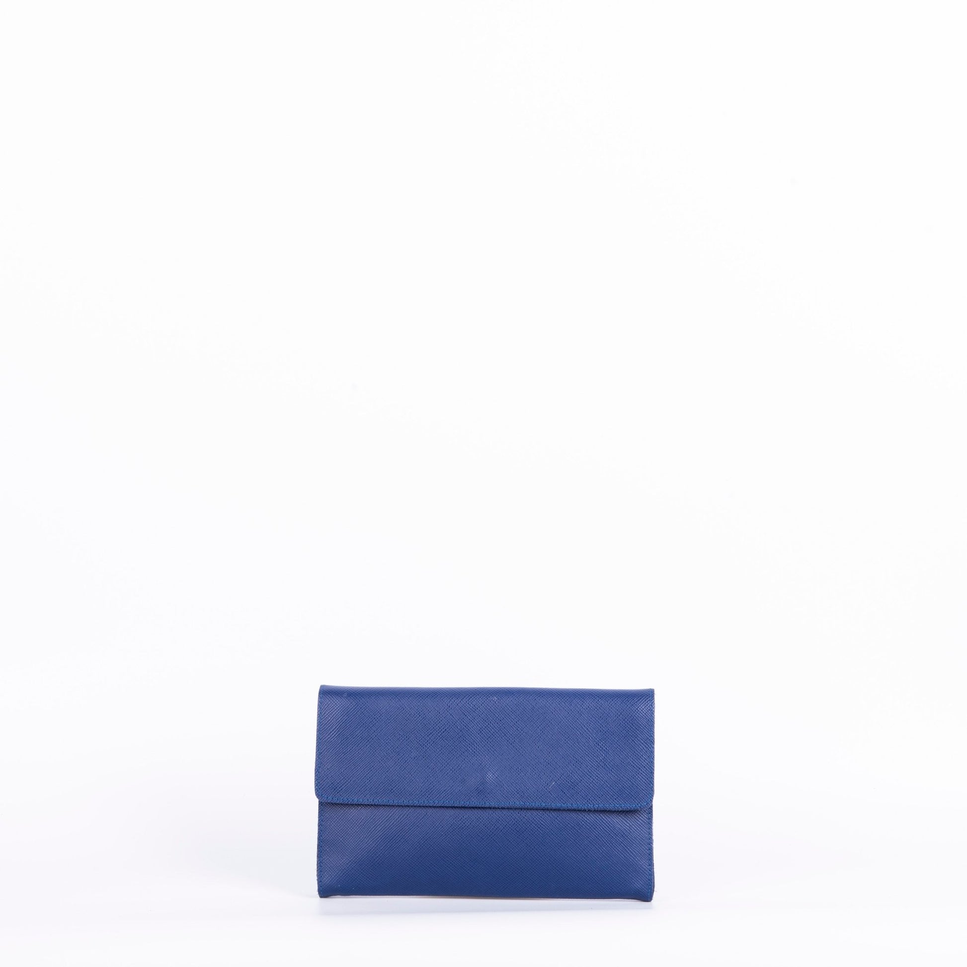Isabell saffiano blu notte - pochette in pelle blu - Marta Ray