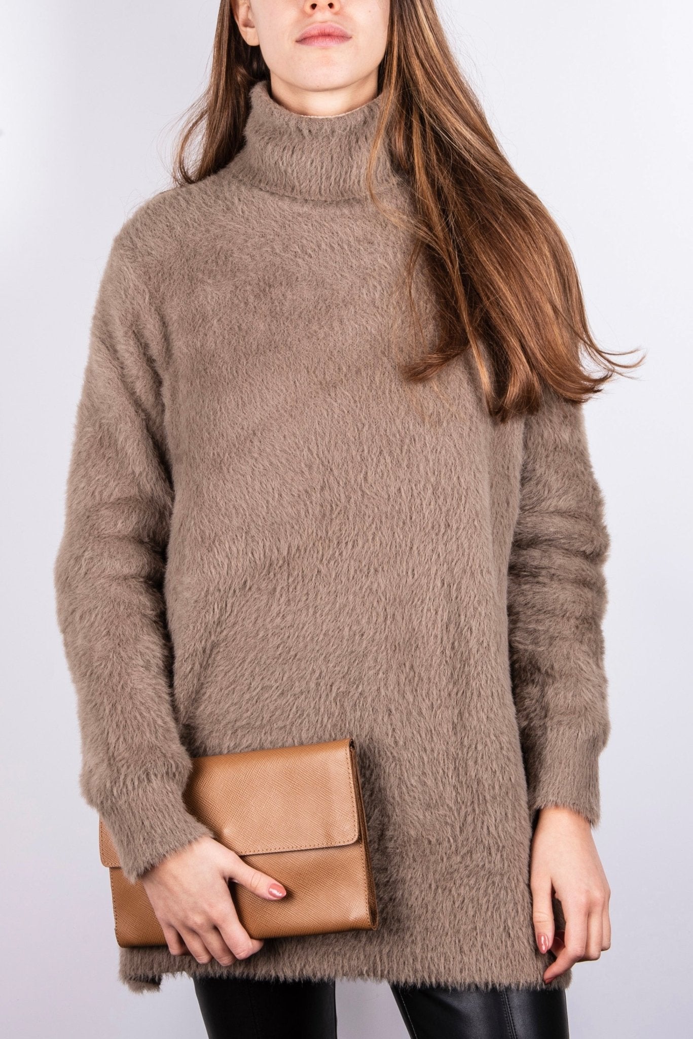 Isabell saffiano cuoio - pochette in pelle marrone - Marta Ray