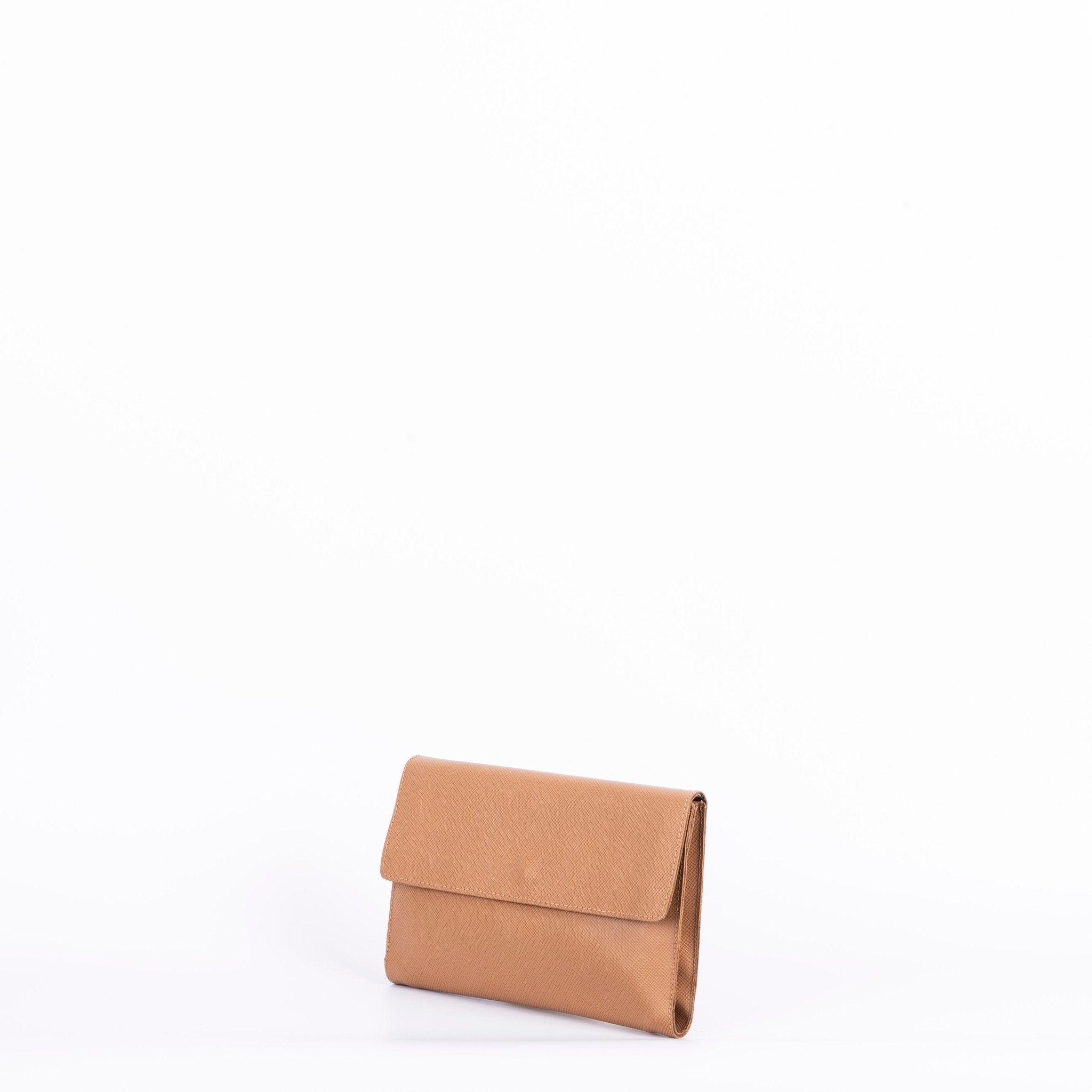 Isabell saffiano cuoio - pochette in pelle marrone - Marta Ray