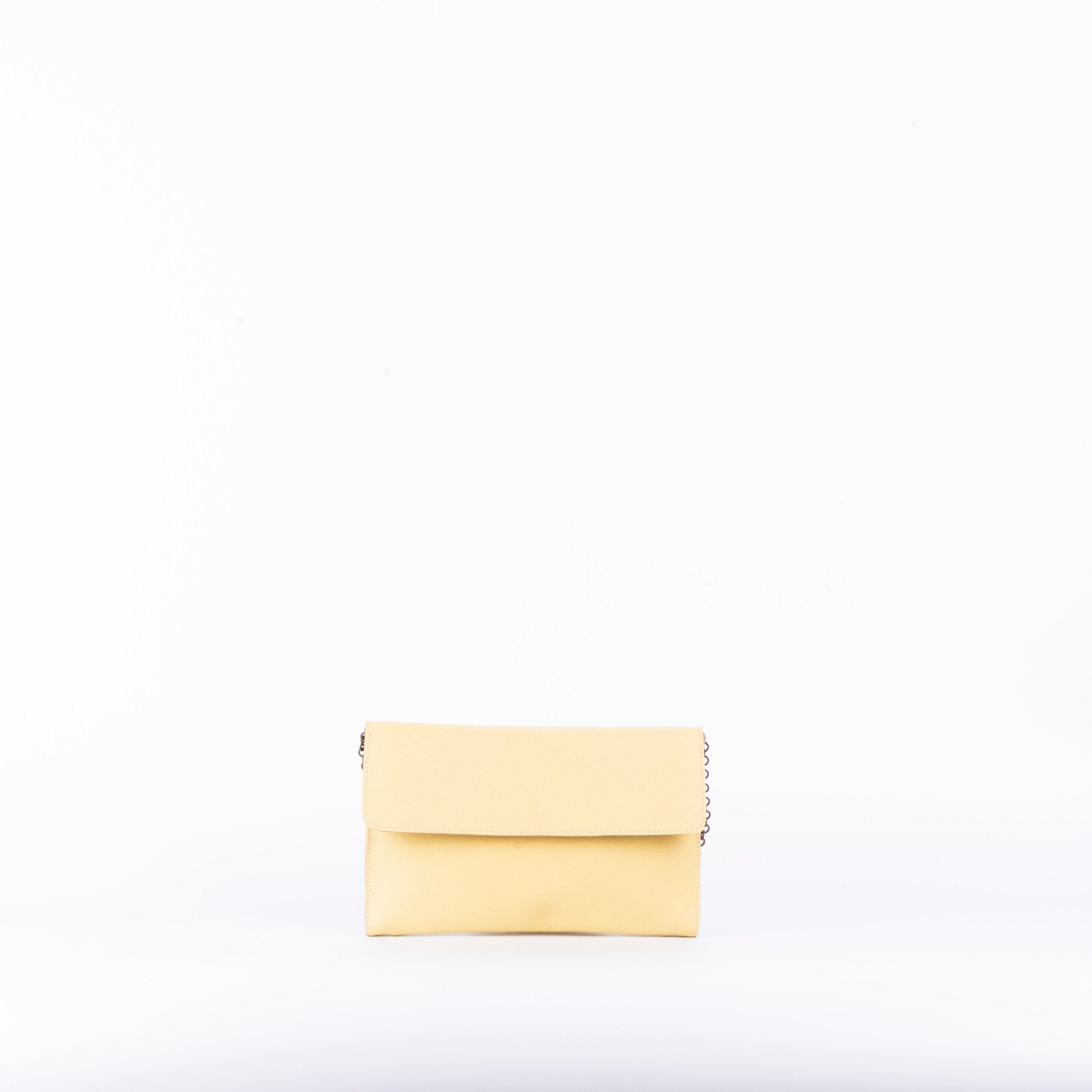 Isabell saffiano giallo - pochette in pelle gialla - Marta Ray