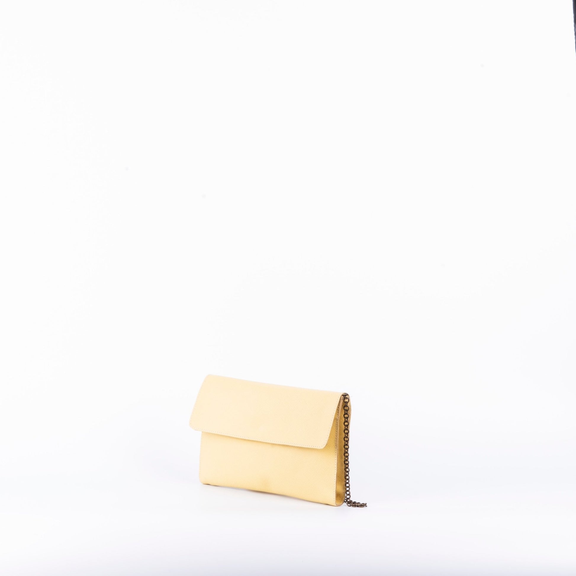 Isabell saffiano giallo - pochette in pelle gialla - Marta Ray