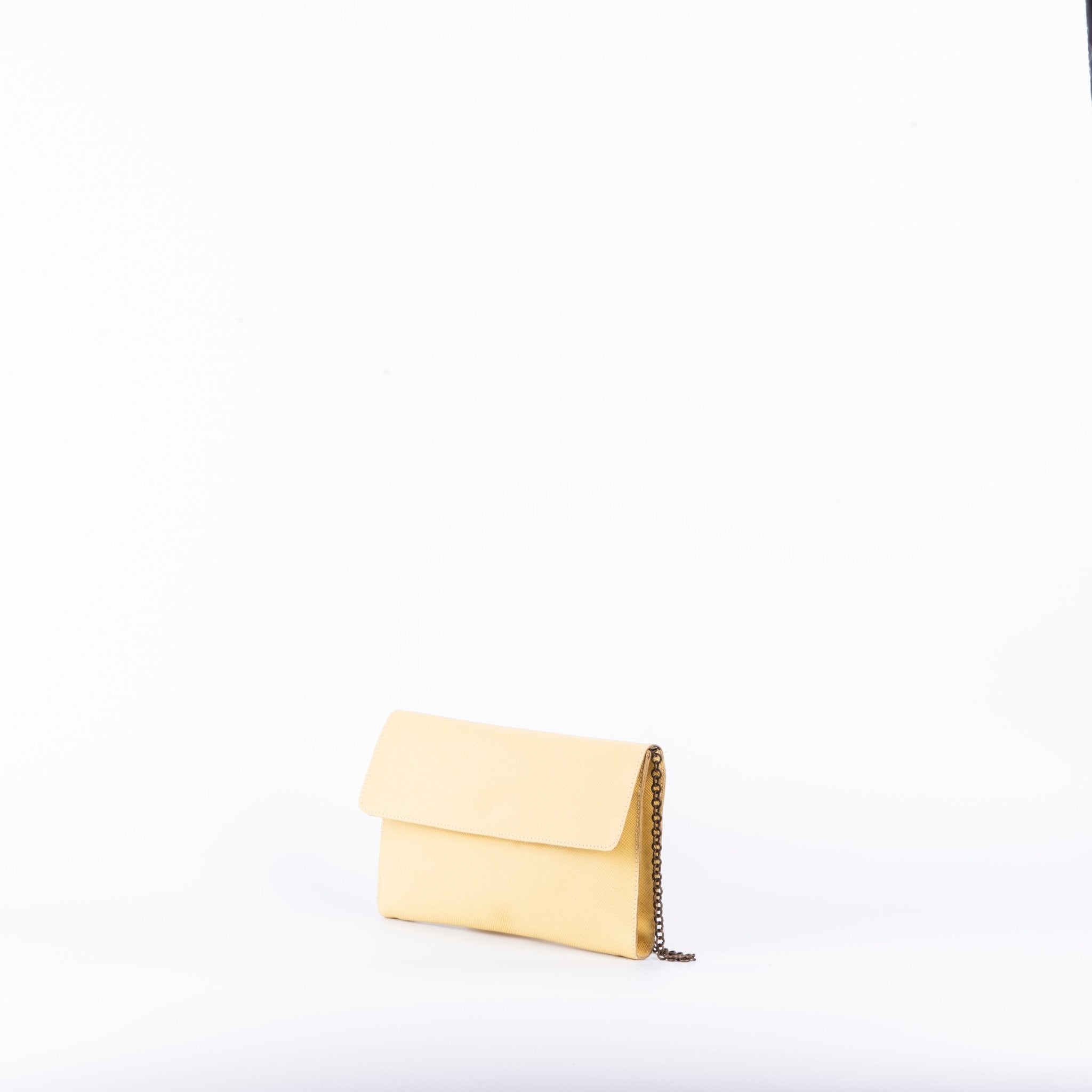 Isabell saffiano giallo - pochette in pelle gialla - Marta Ray