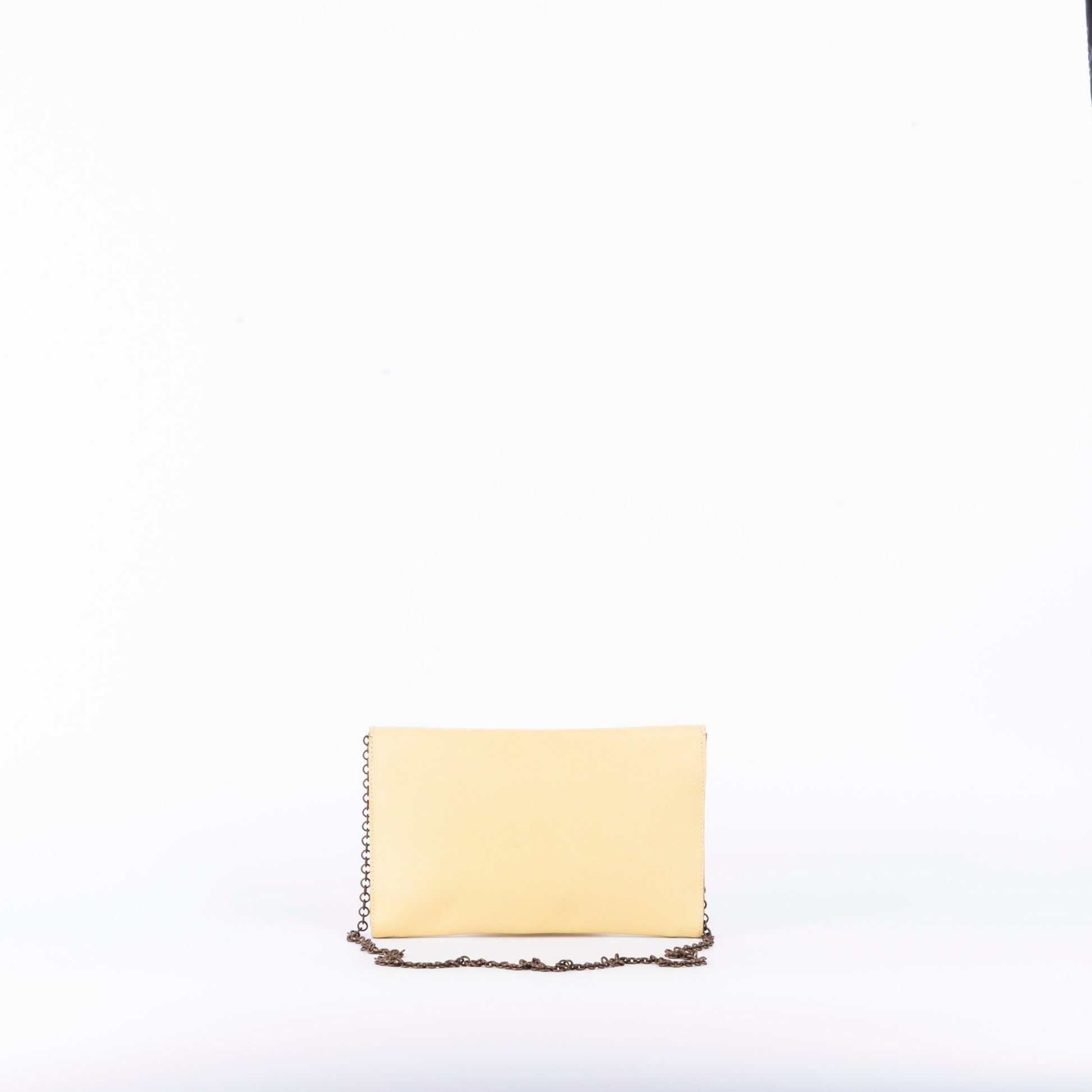 Isabell saffiano giallo - pochette in pelle gialla - Marta Ray