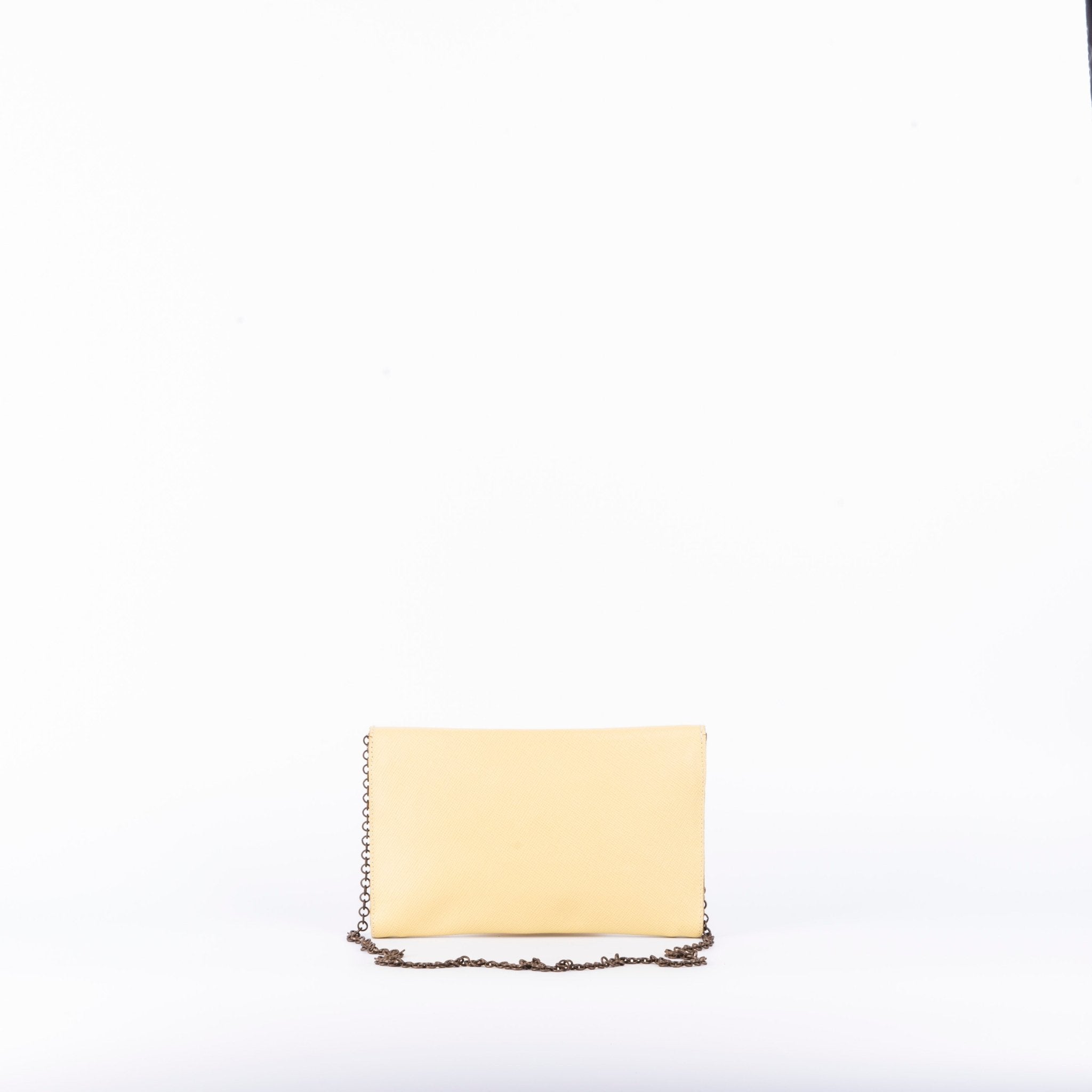 Isabell saffiano giallo - pochette in pelle gialla - Marta Ray