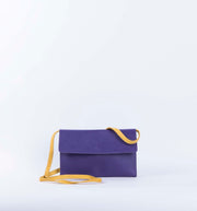 Isabell saffiano viola - pochette in pelle viola - Marta Ray