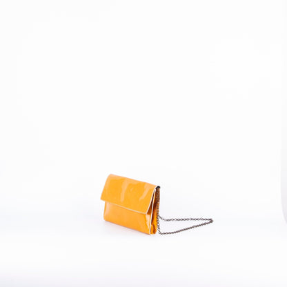 Isabell vernice minerale - pochette in pelle gialla - Marta Ray