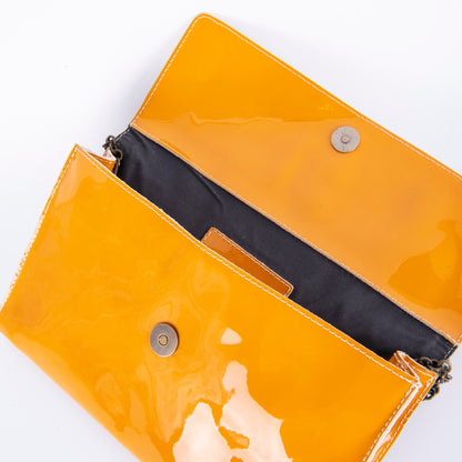 Isabell vernice minerale - pochette in pelle gialla - Marta Ray