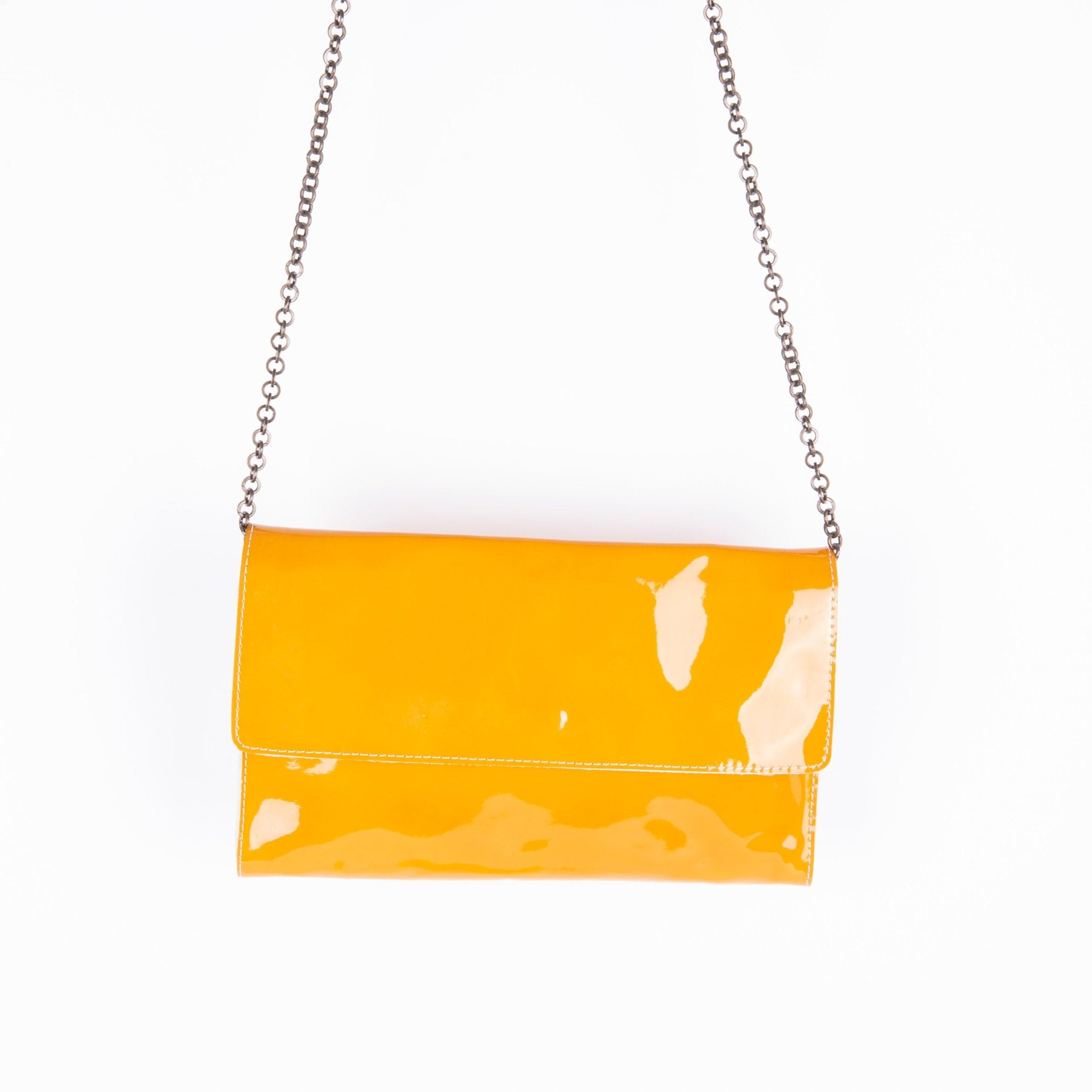 Isabell vernice minerale - pochette in pelle gialla - Marta Ray