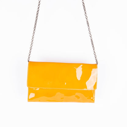Isabell vernice minerale - pochette in pelle gialla - Marta Ray