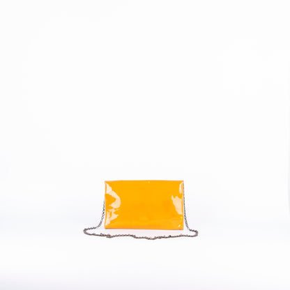 Isabell vernice minerale - pochette in pelle gialla - Marta Ray