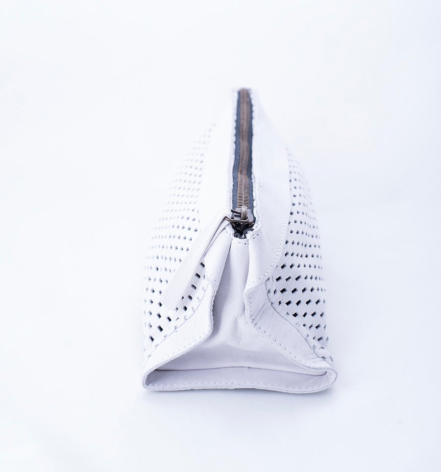 Jana Medium long beach + long beach rettangolo bianco ottico - borsellino in pelle bianca - Marta Ray
