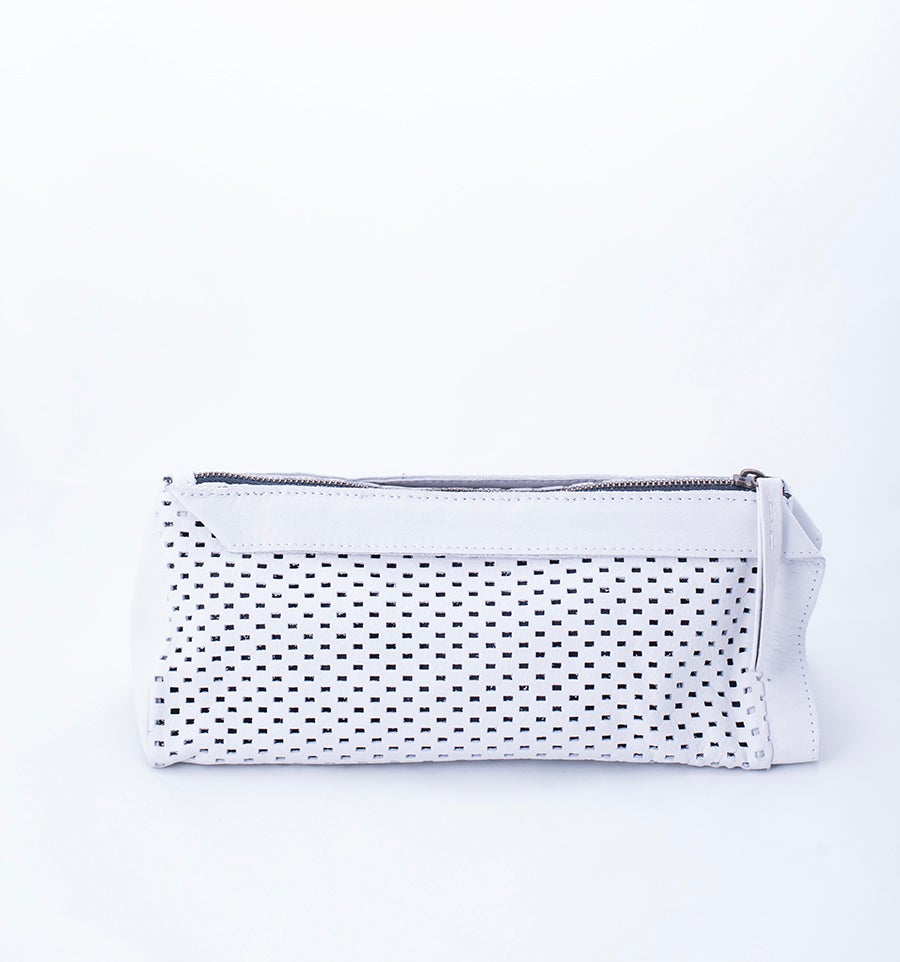 Jana Medium long beach + long beach rettangolo bianco ottico - borsellino in pelle bianca - Marta Ray
