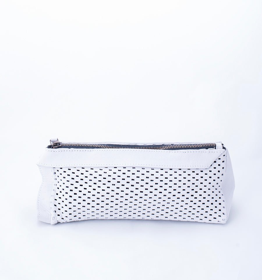 Jana Medium long beach + long beach rettangolo bianco ottico - borsellino in pelle bianca - Marta Ray