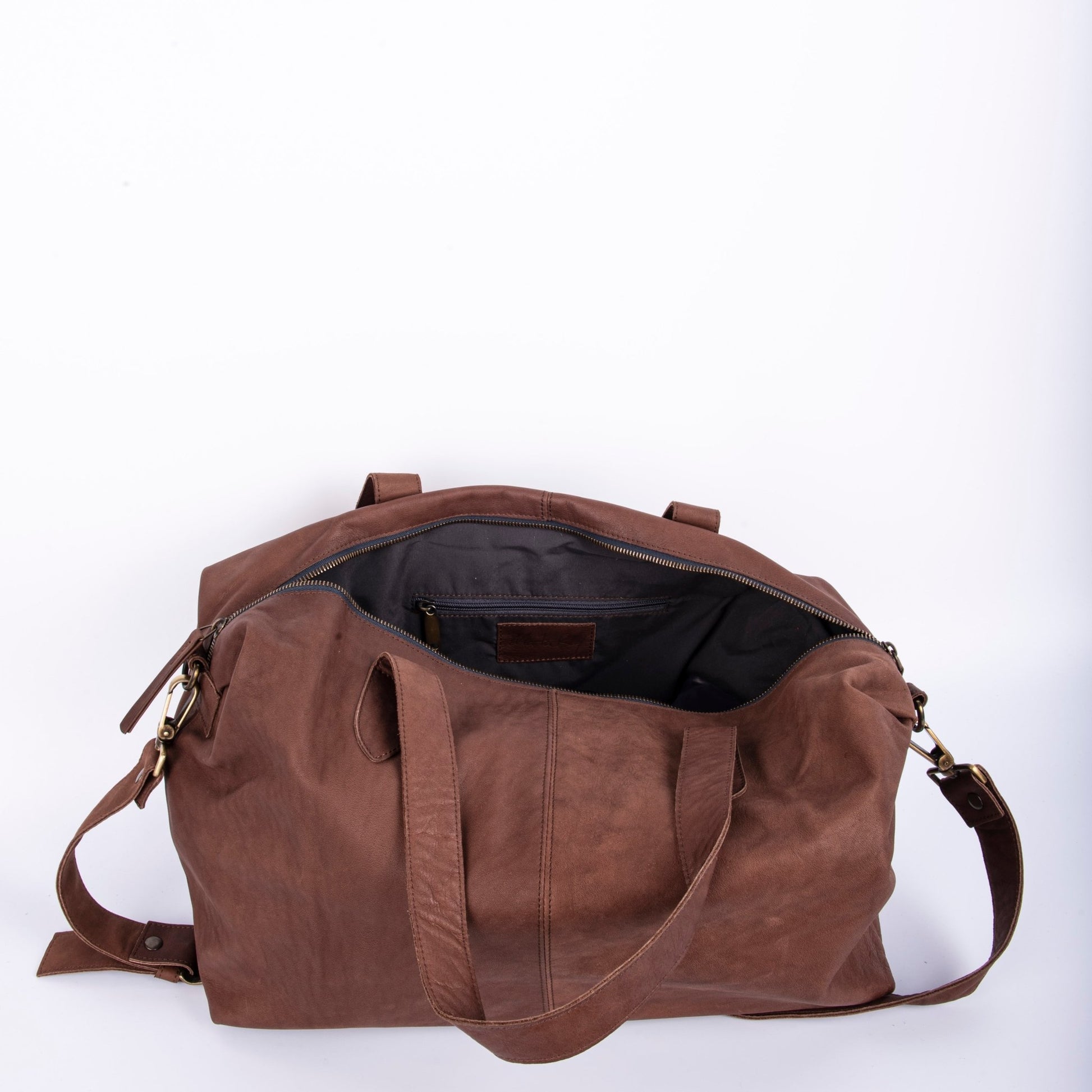 Judy cerato cioccolato - borsa grande a tracolla in pelle marrone - Marta Ray