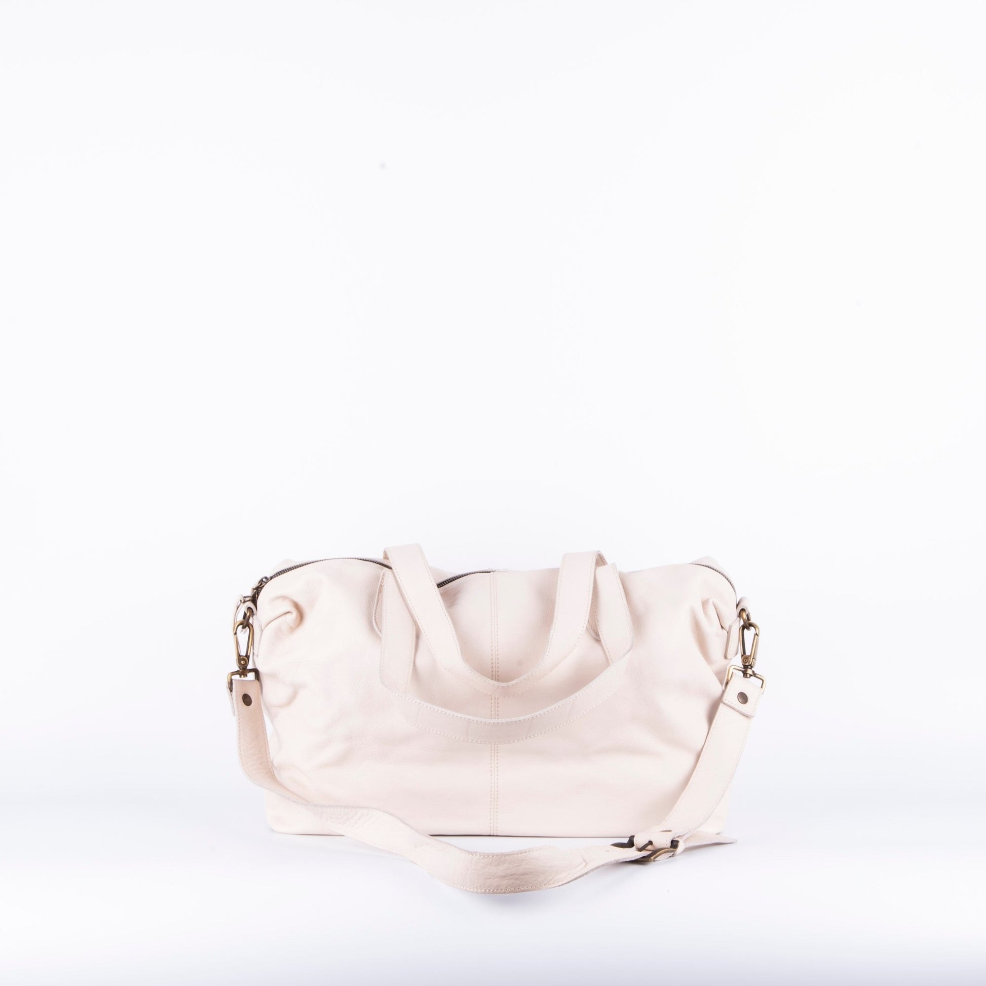 Judy mousse latte macchiato - borsa grande a tracolla in pelle bianca - Marta Ray