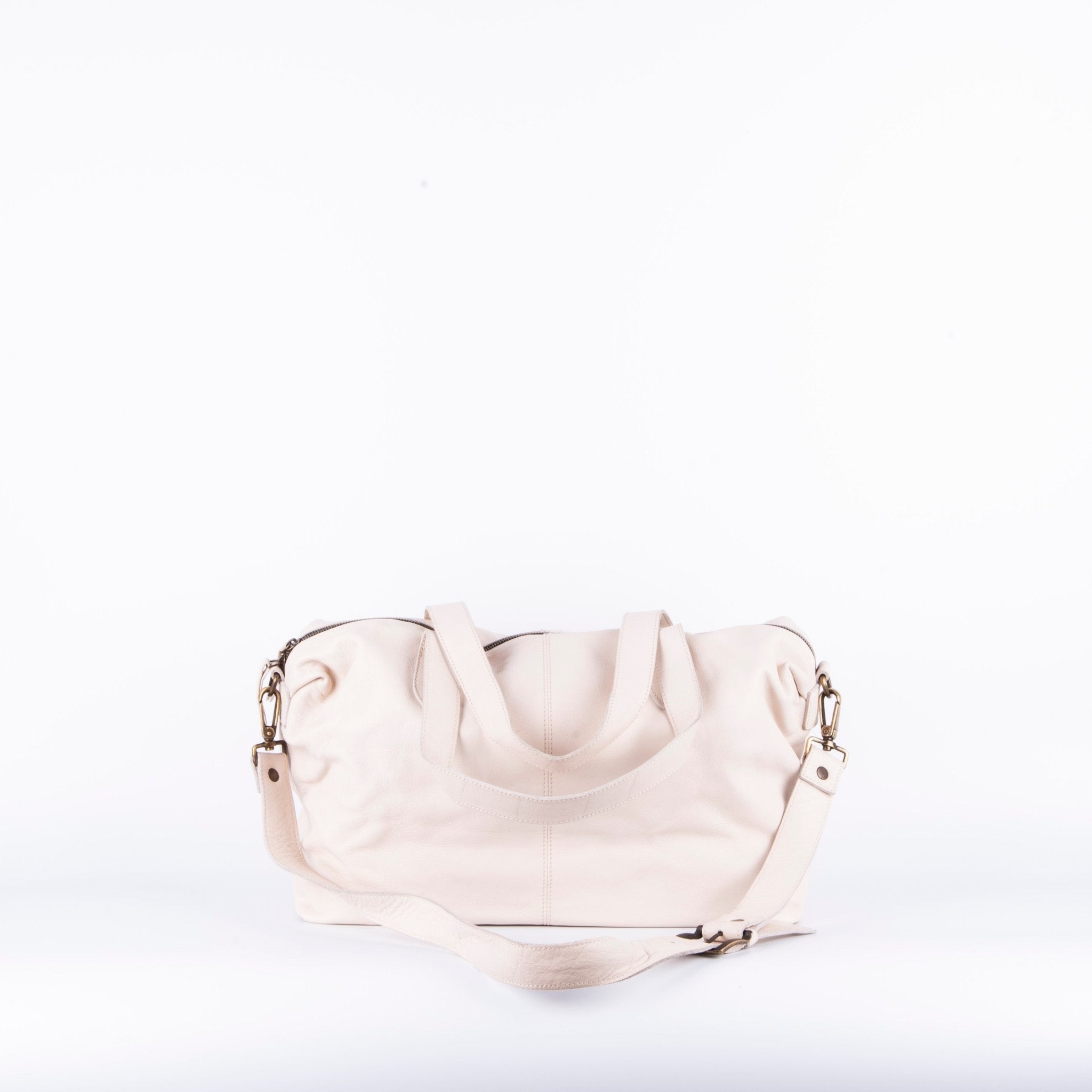 Judy mousse latte macchiato - borsa grande a tracolla in pelle bianca - Marta Ray